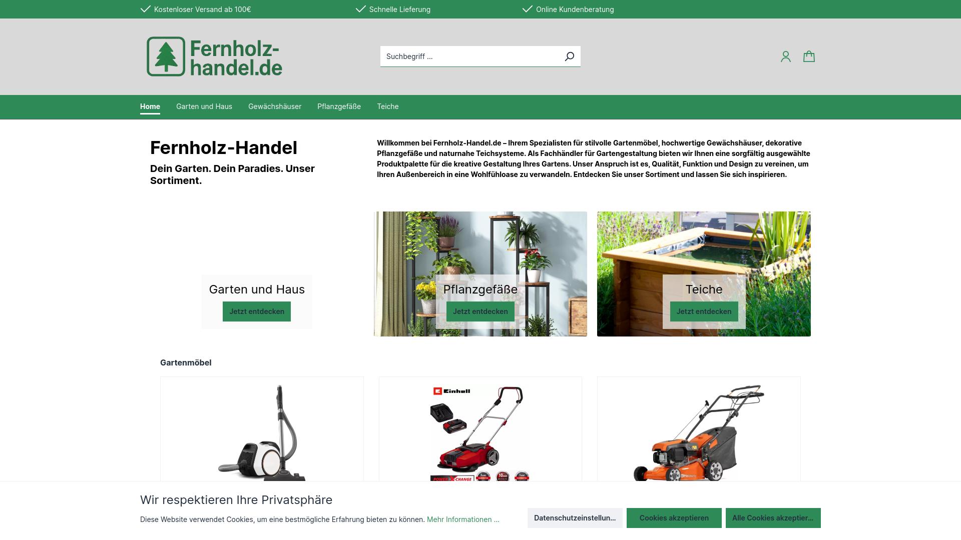 Screenshot fernholz-handel.de