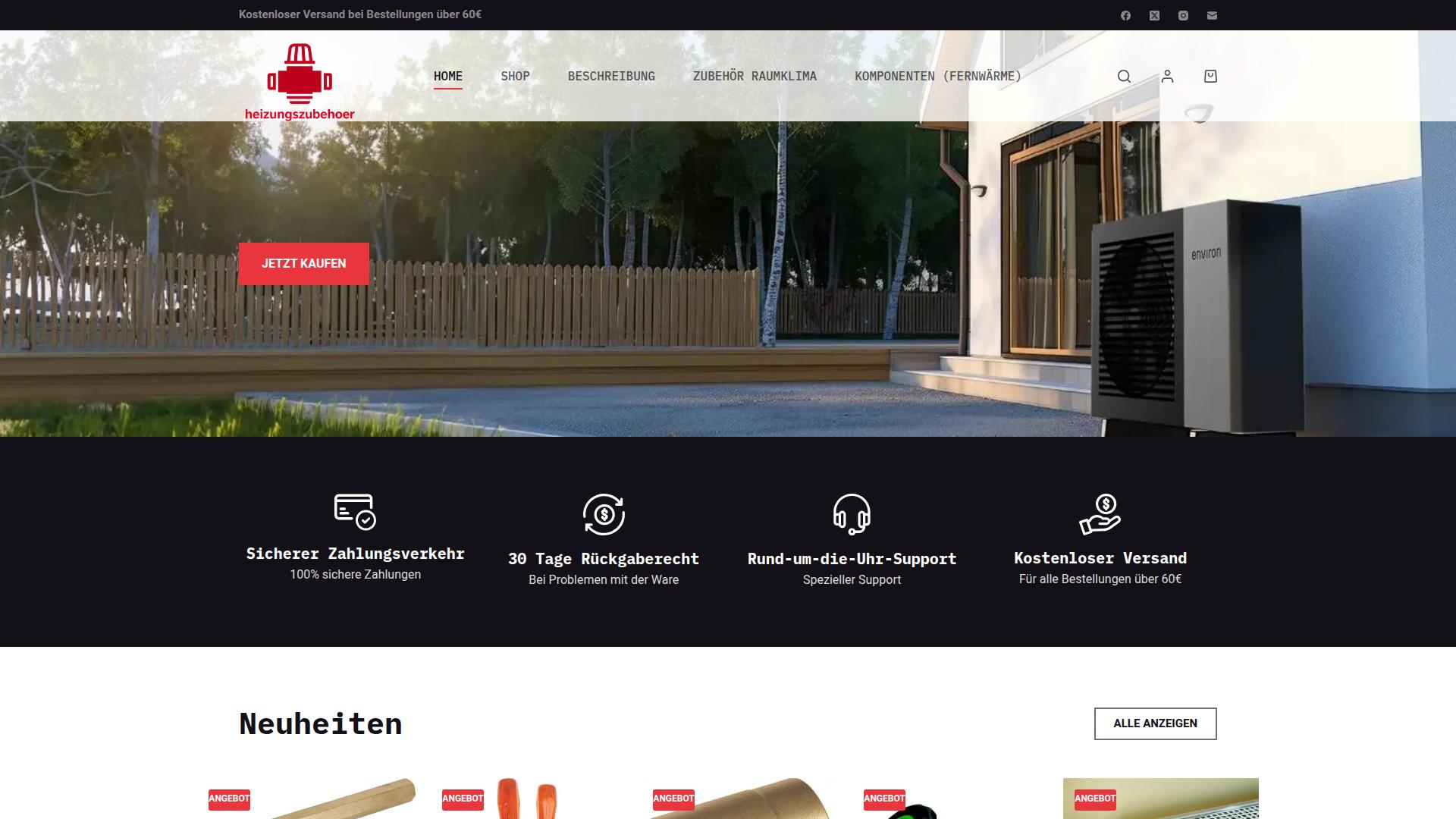 Screenshot heizungszubehoer.com