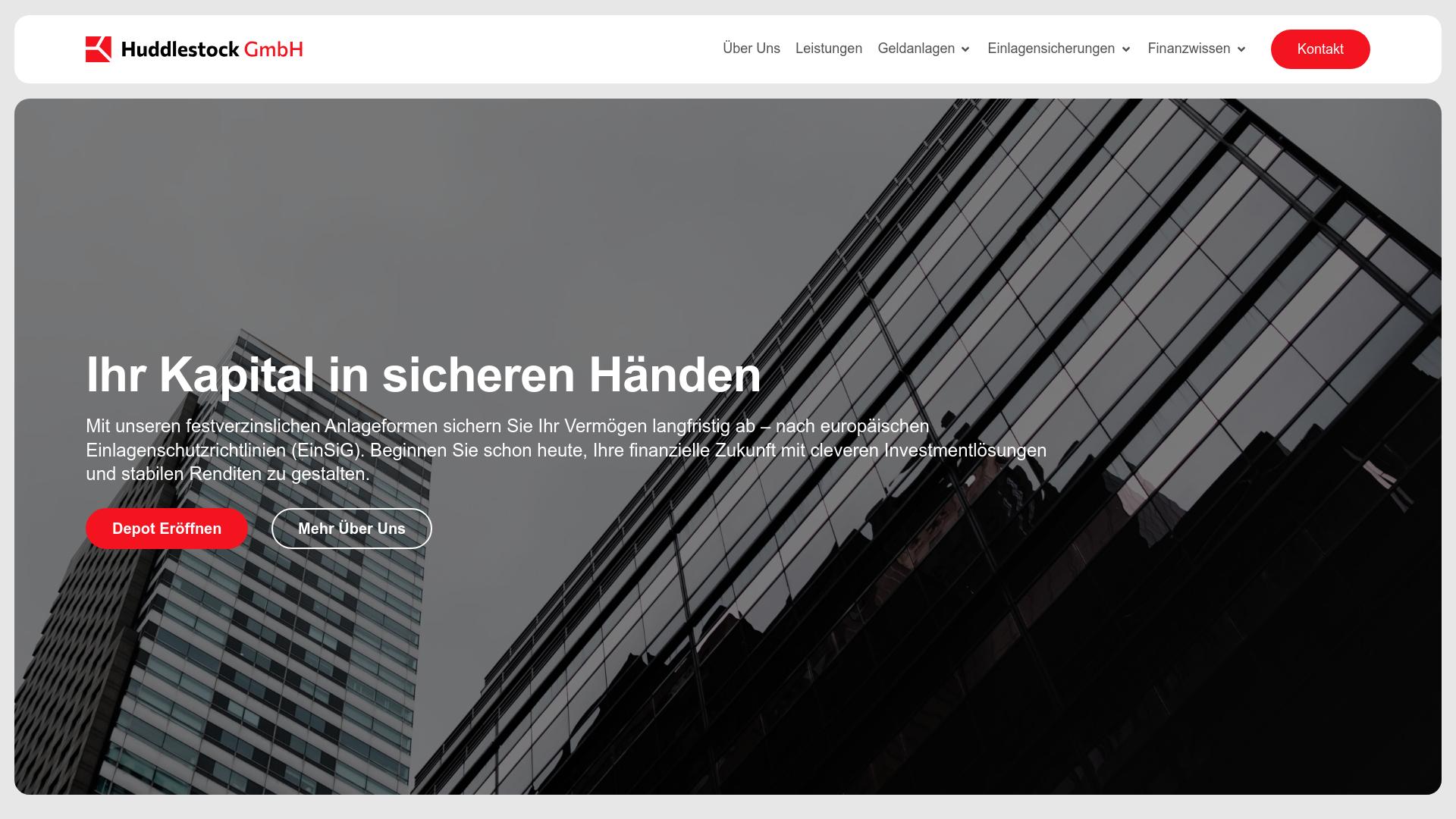 Screenshot huddlestockinvest.de