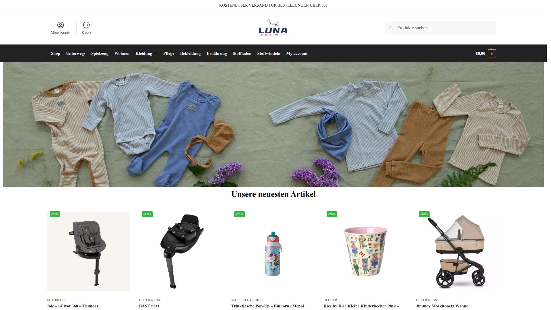 Screenshot lunakinderwelt.com