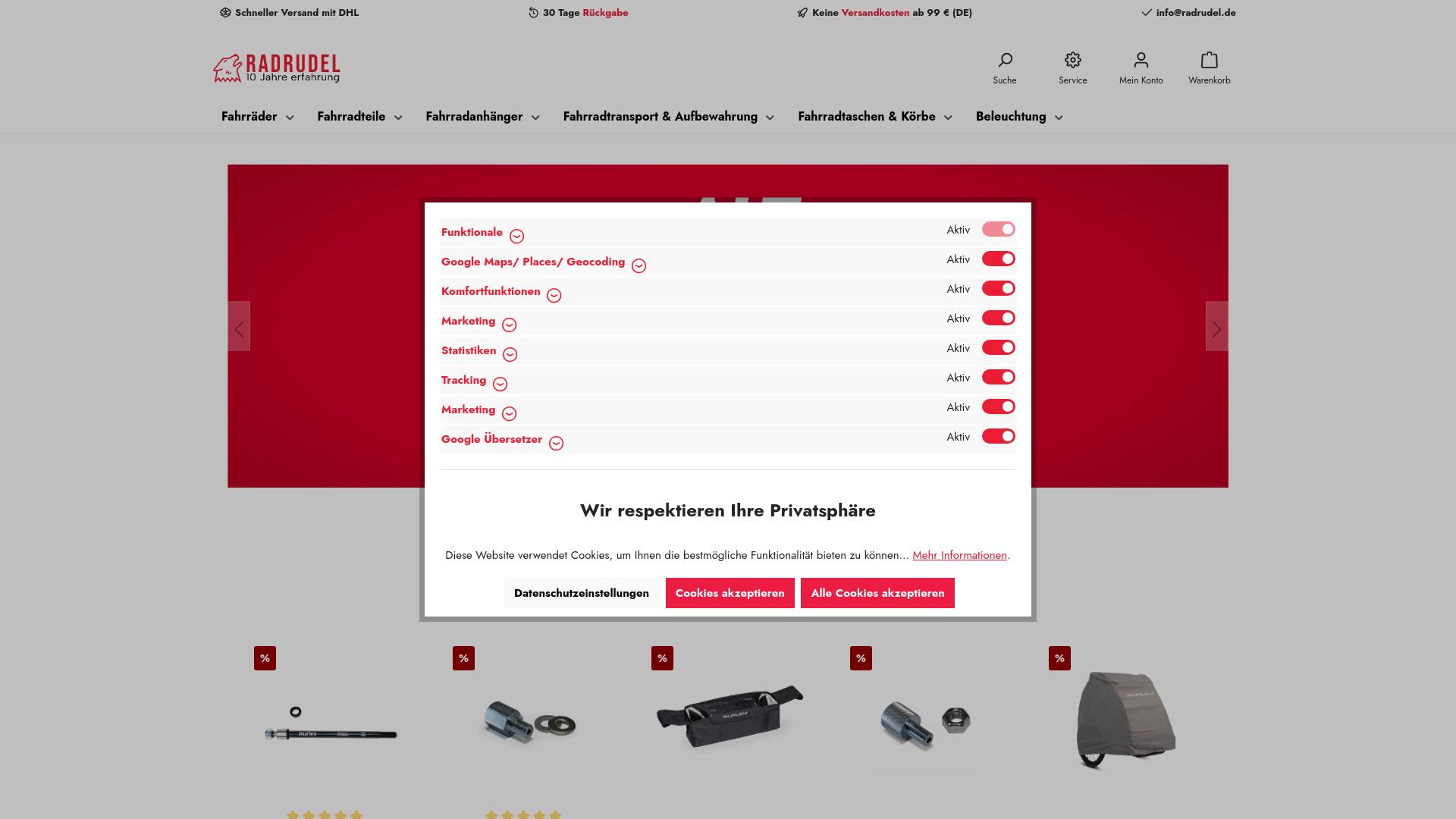 Screenshot radrudel.de