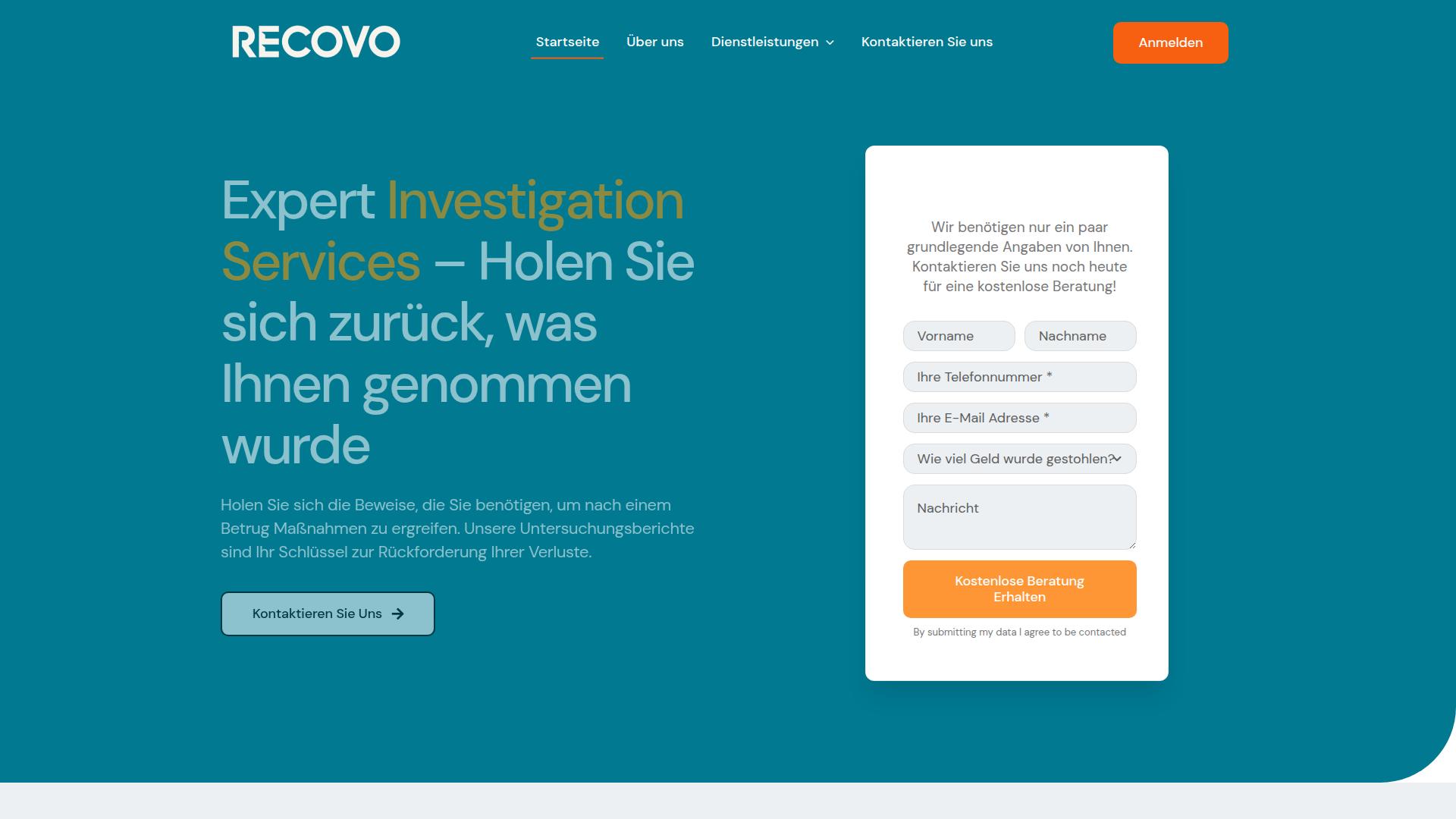 Screenshot recovoltd.com