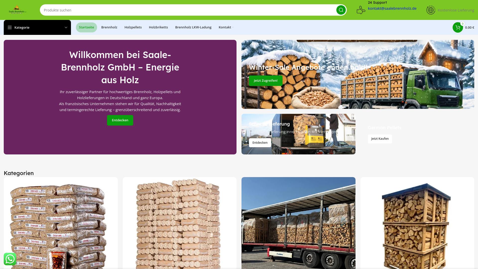 Screenshot saalebrennholz.de