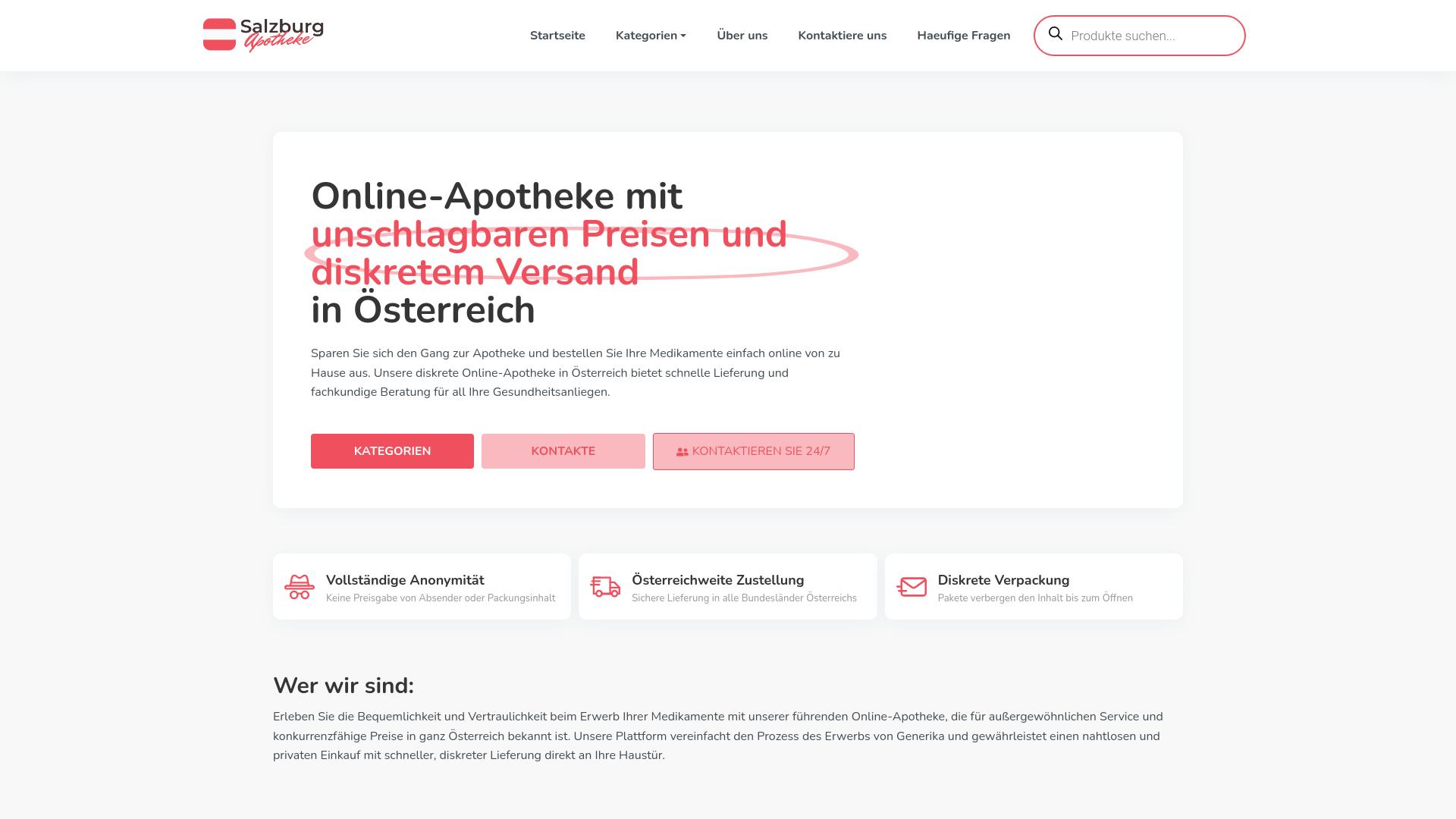 Screenshot salzburgapotheke.com