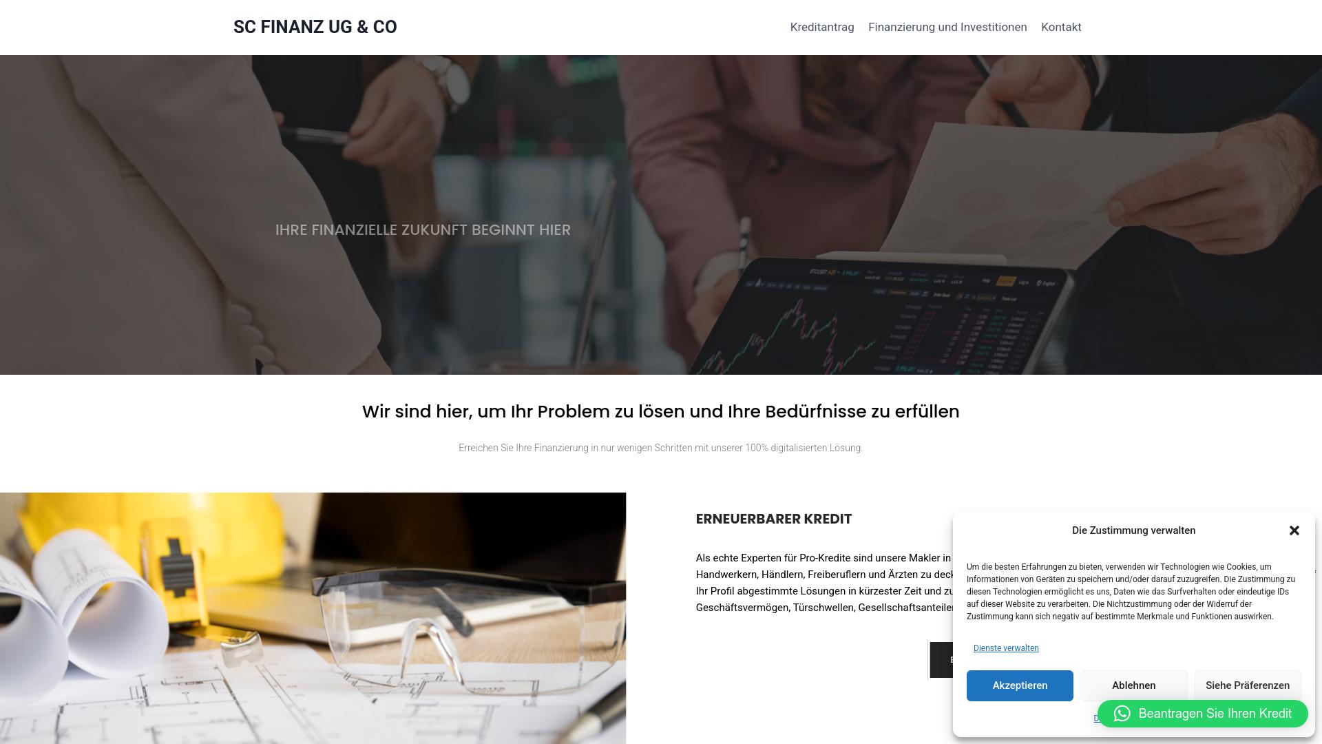 Screenshot scfinanz-ugco.com