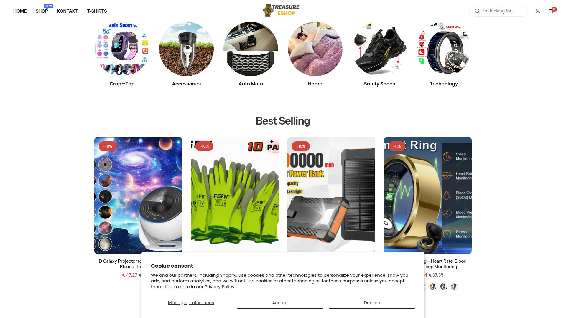 Screenshot treasureeshop.de