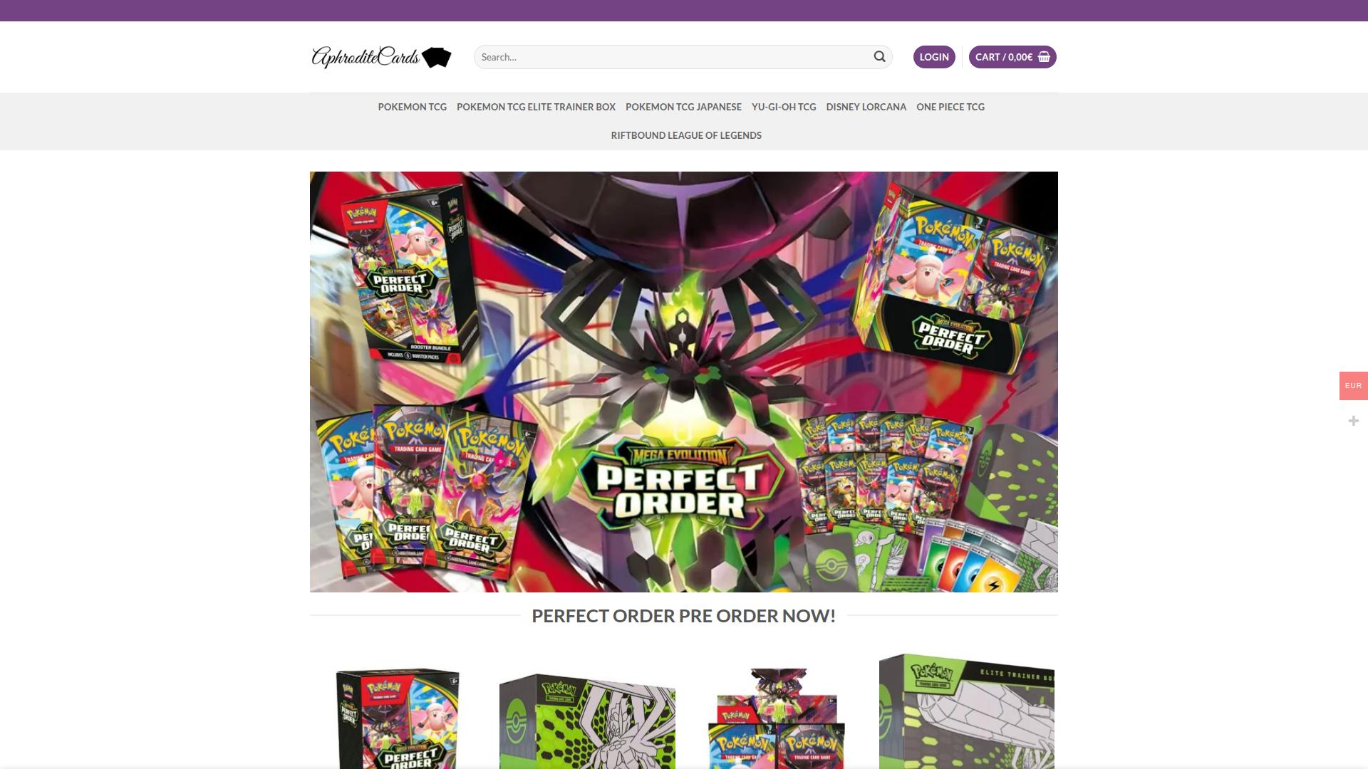 Screenshot aphroditecards.com