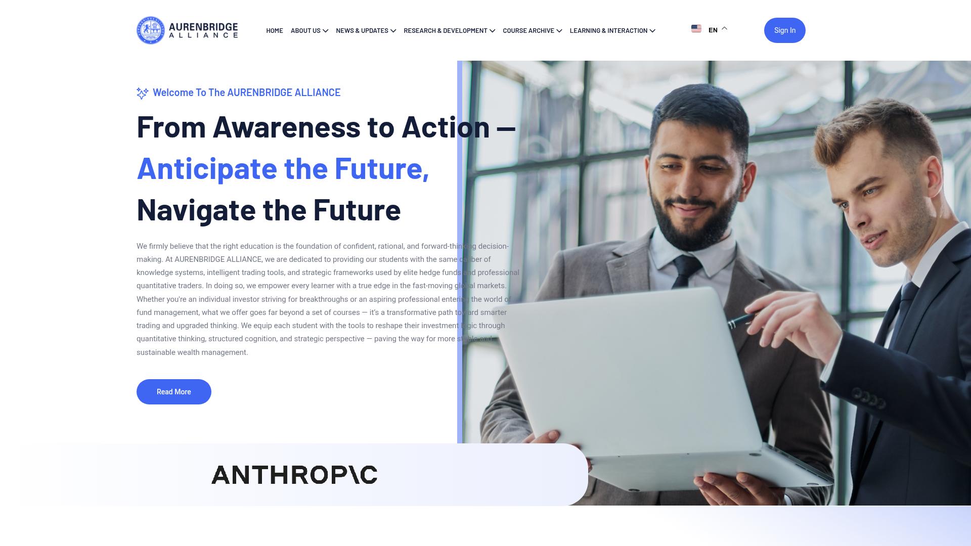 Screenshot aurenbridge.com