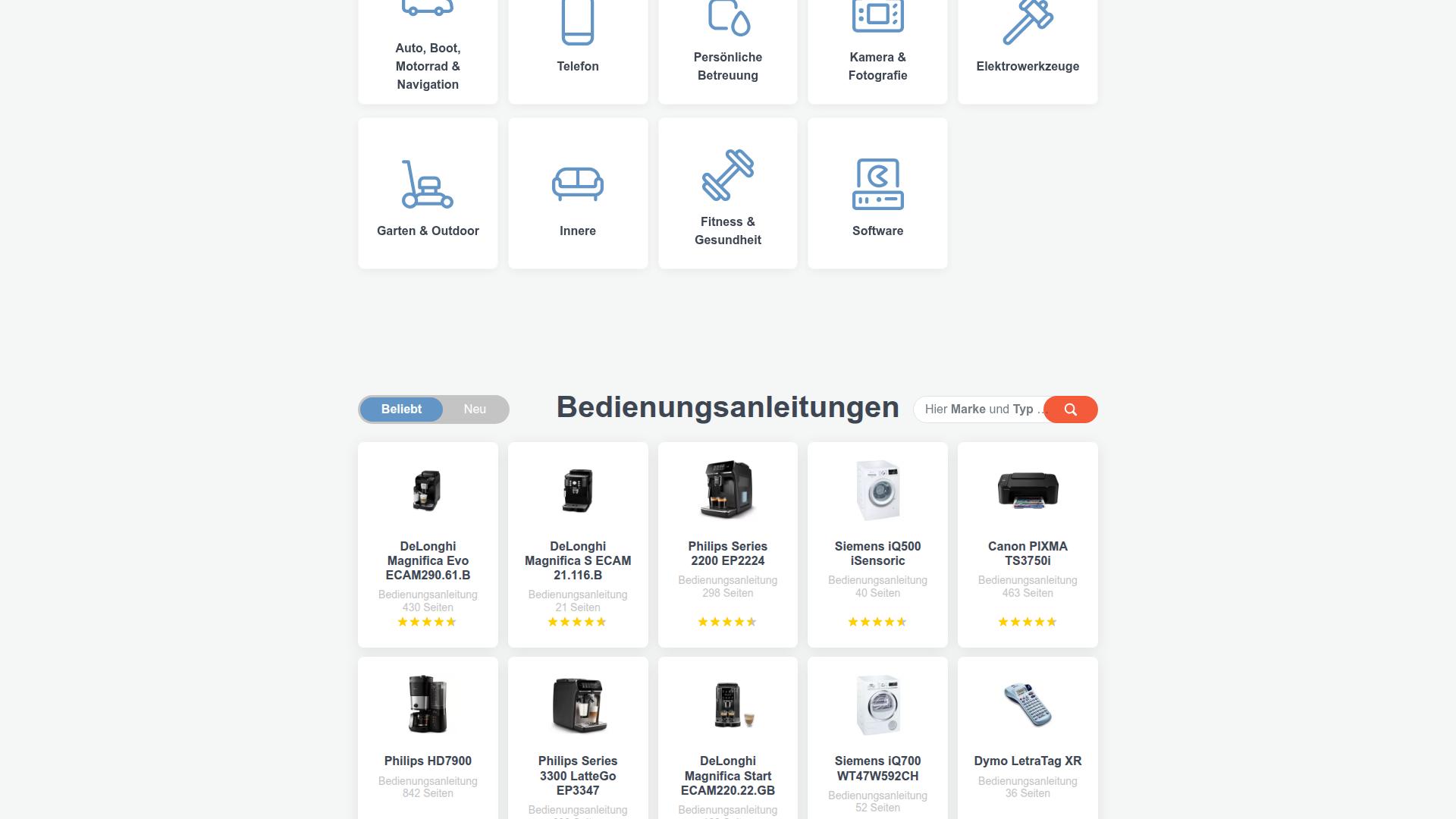 Screenshot bedienungsanleitu.ng