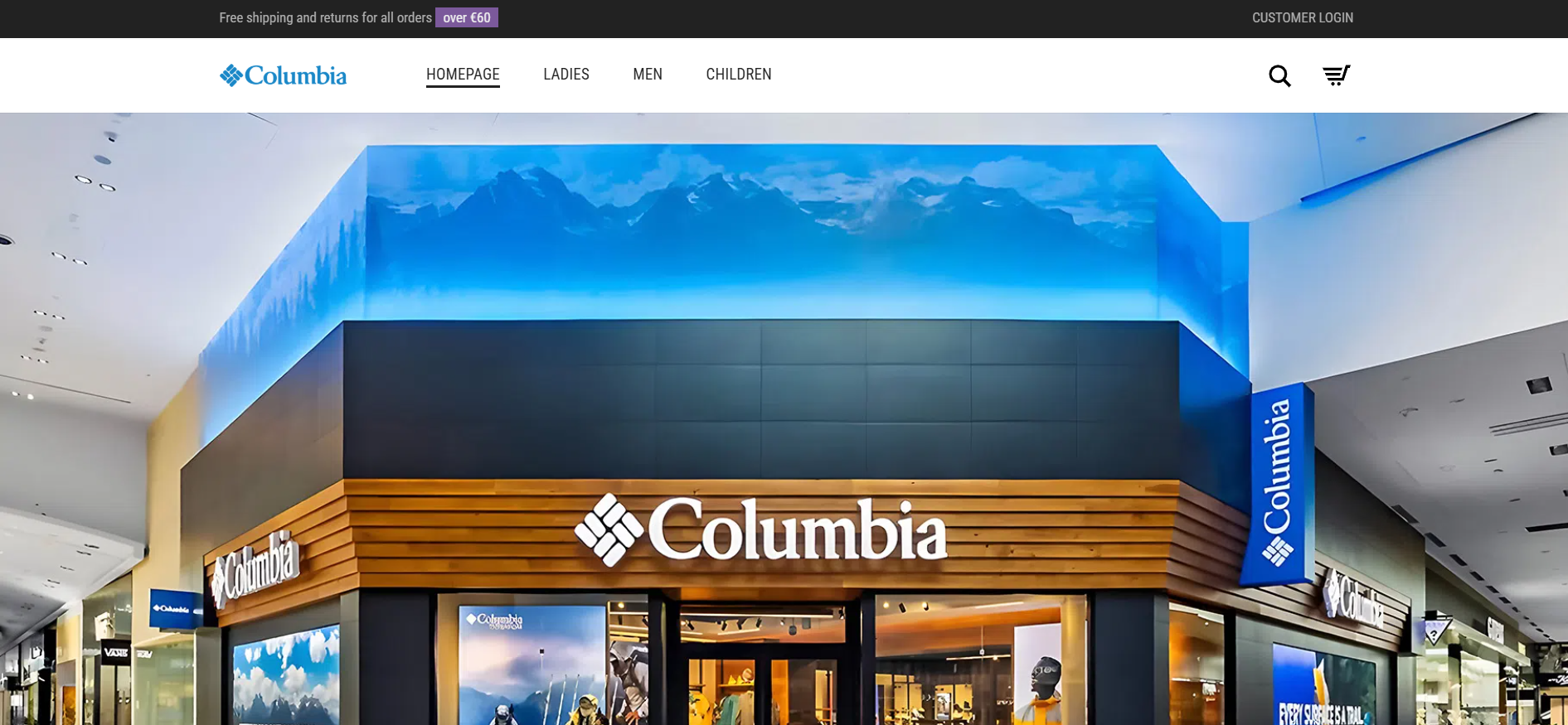 Screenshot columbiasale.de