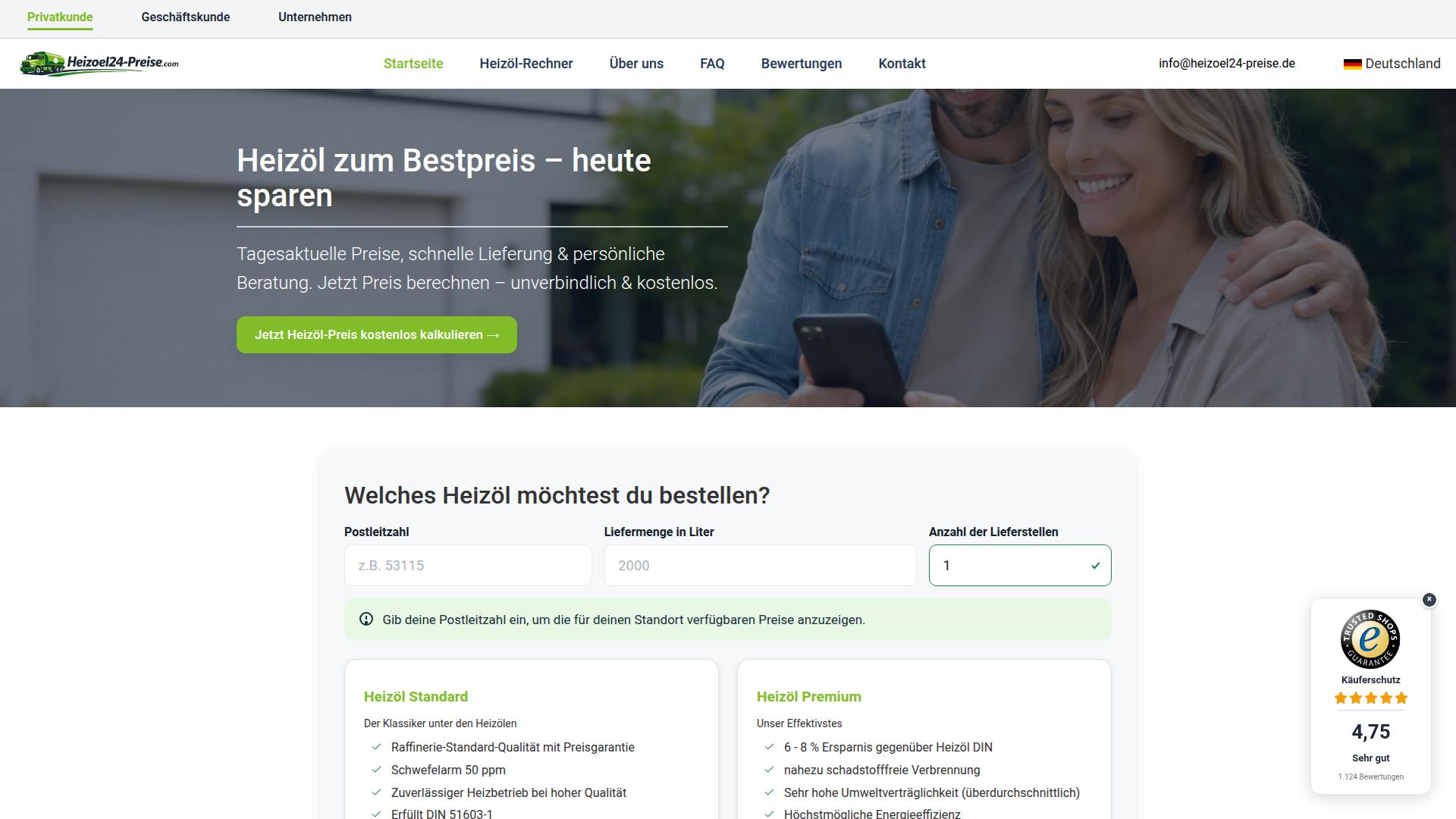 Screenshot heizoel24-preise.com