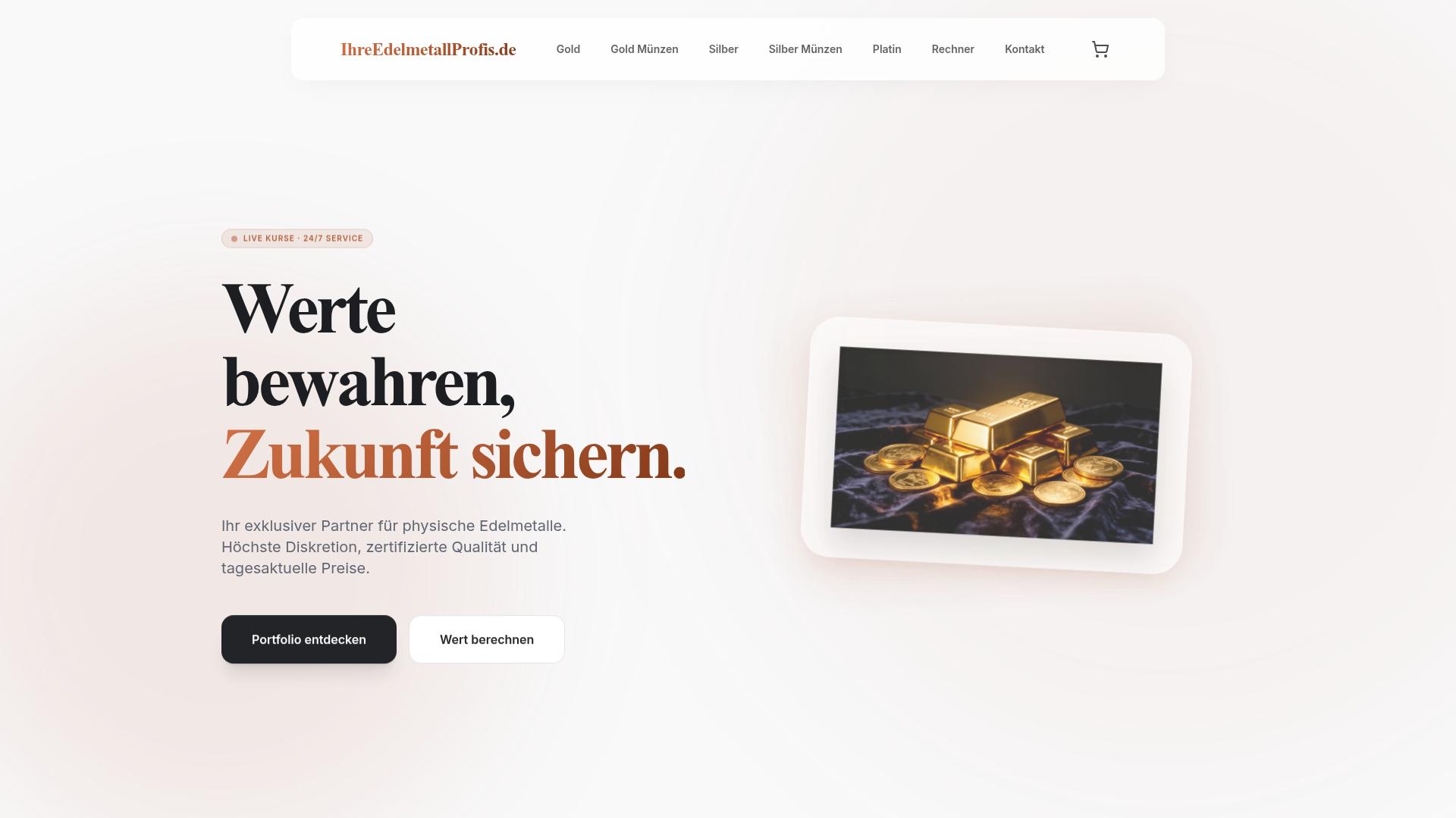 Screenshot ihreedelmetallprofis.de