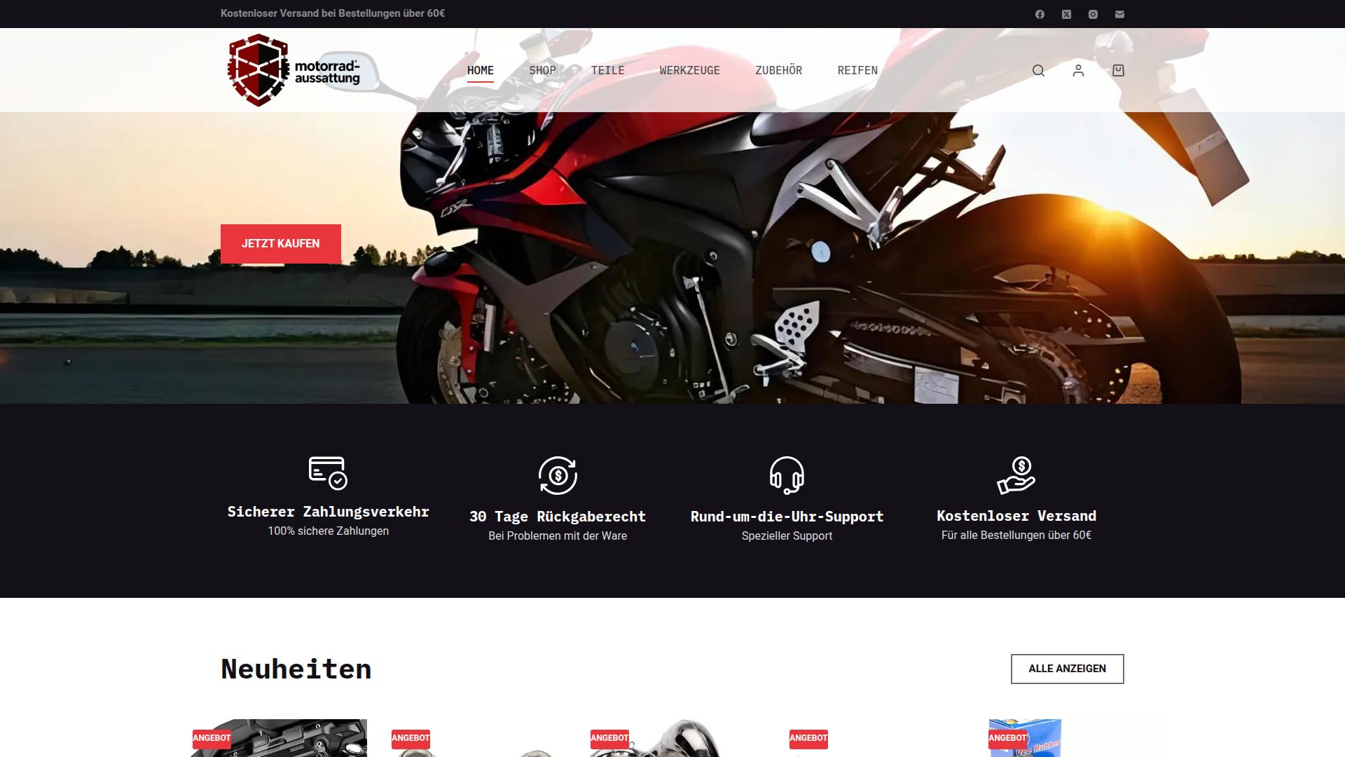 Screenshot motorrad-ausstattung.com