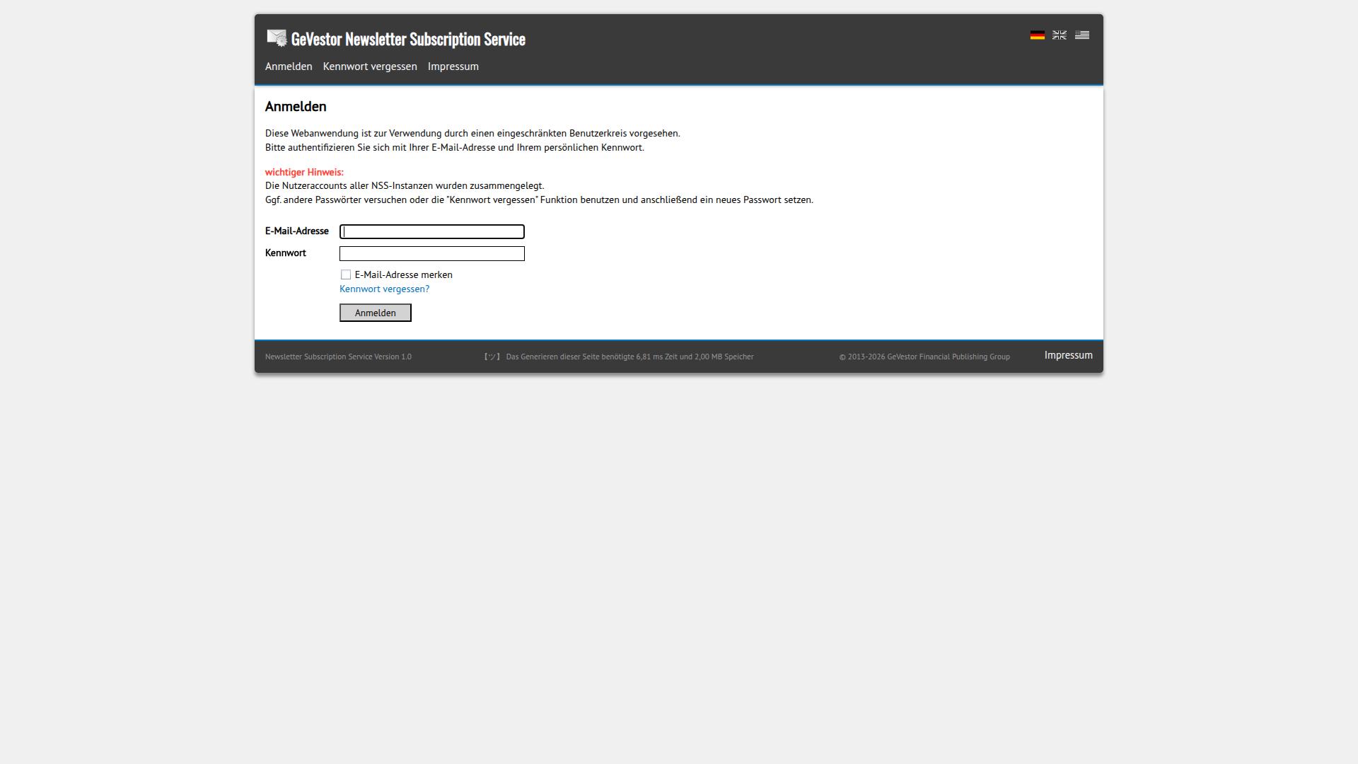 Screenshot nss.gevestor.de