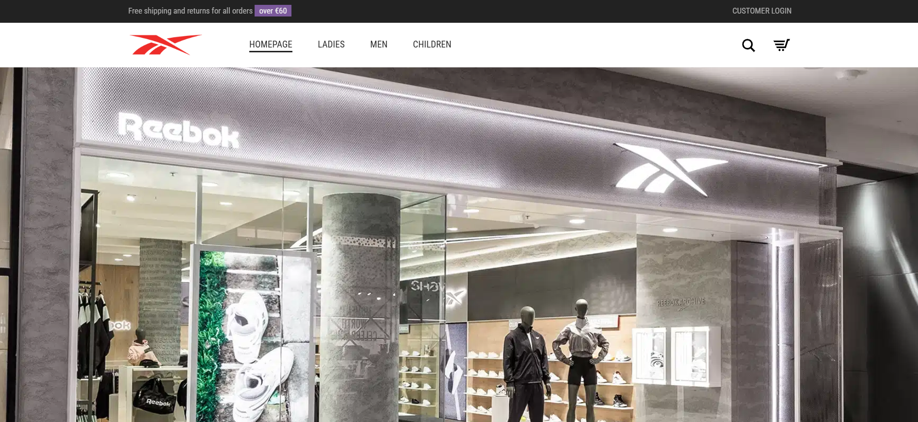 Screenshot reebokoutlet.de