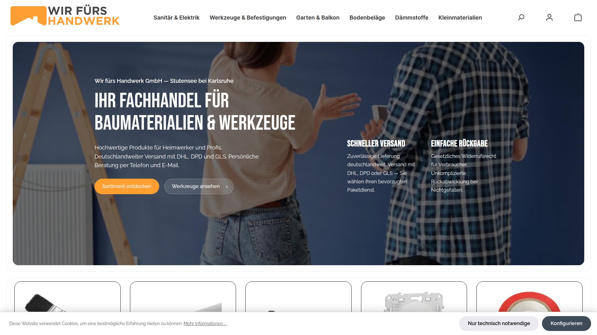 Screenshot wfh-markt.de