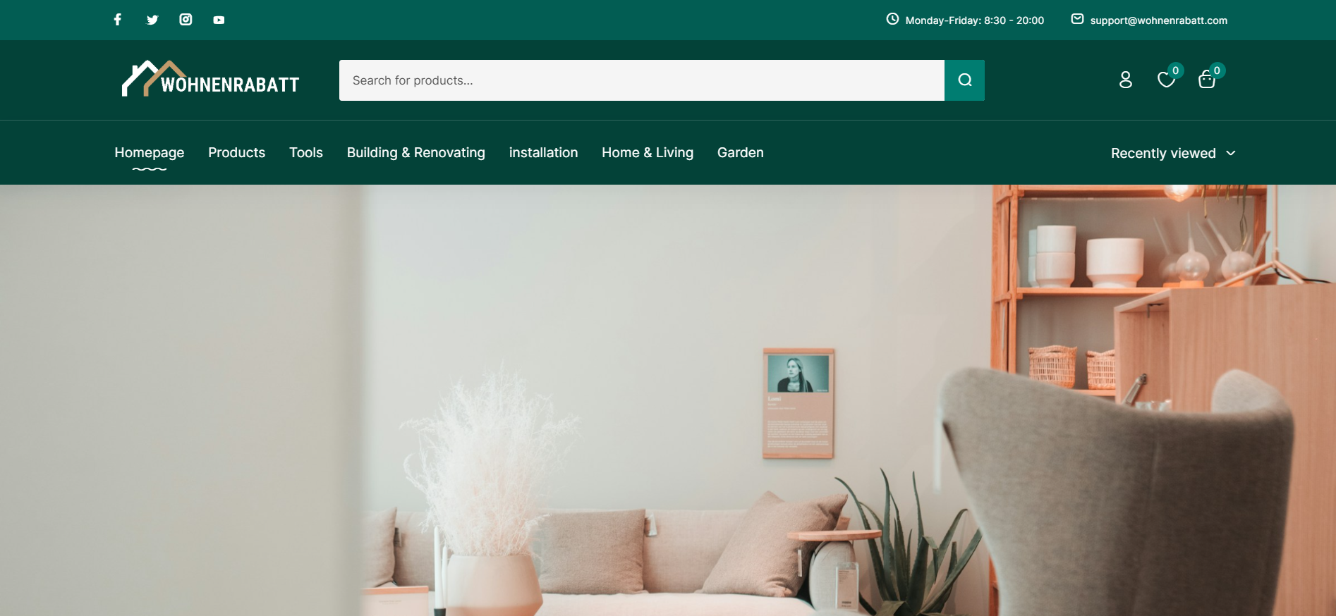 Screenshot wohnenrabatt.com