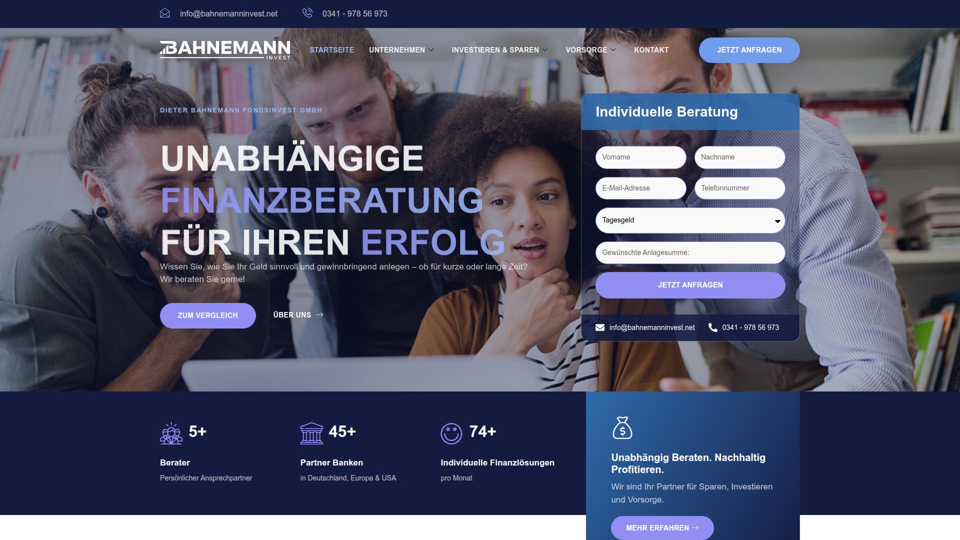 Screenshot bahnemanninvest.net