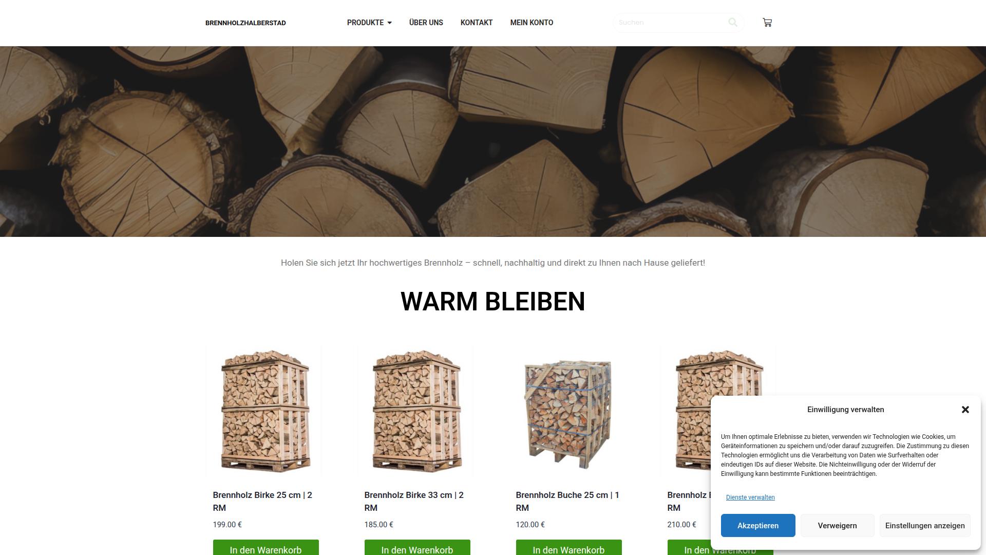Screenshot brennholzhalberstad.com