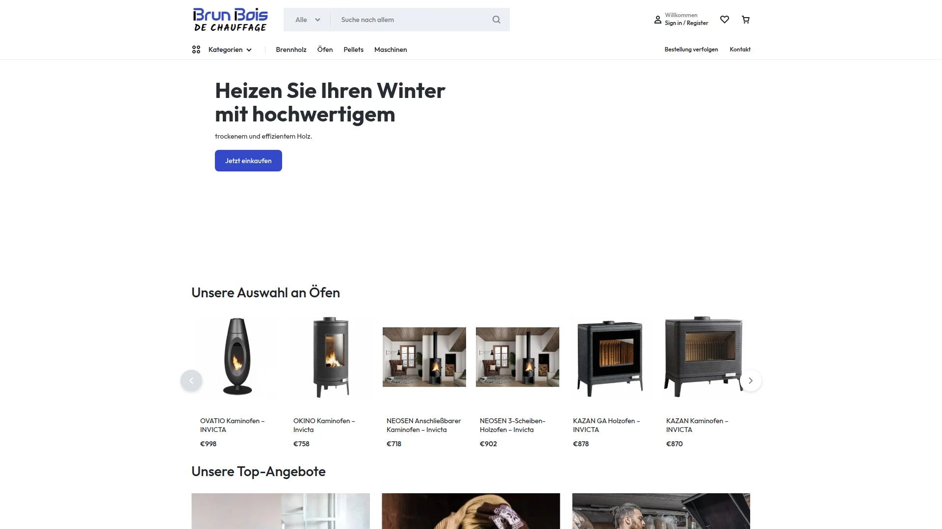 Screenshot brunboisdechauffage.at