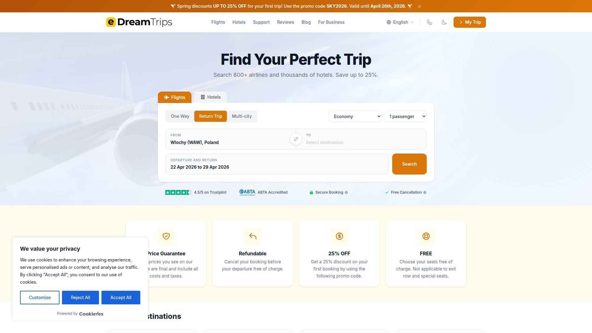 Screenshot edreamtrips.com