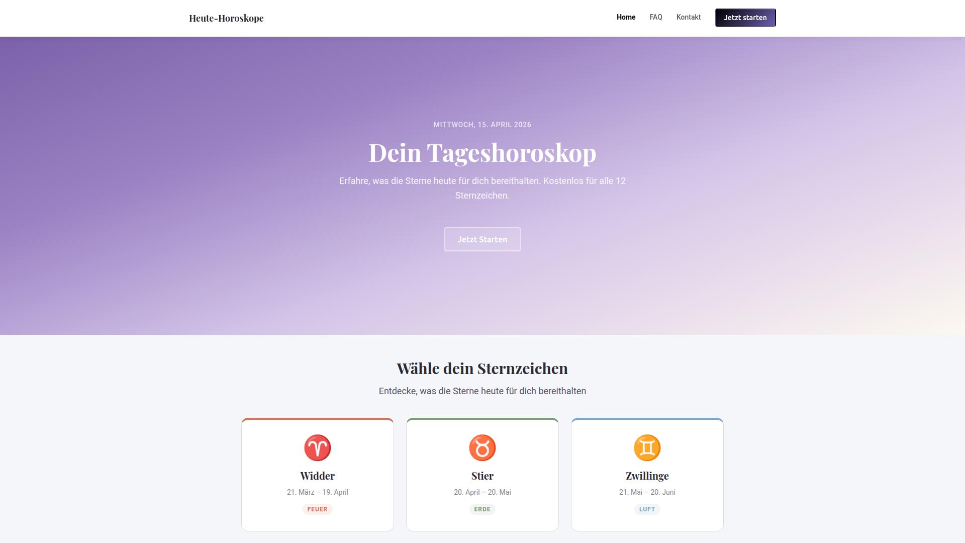 Screenshot heute-horoskope.de