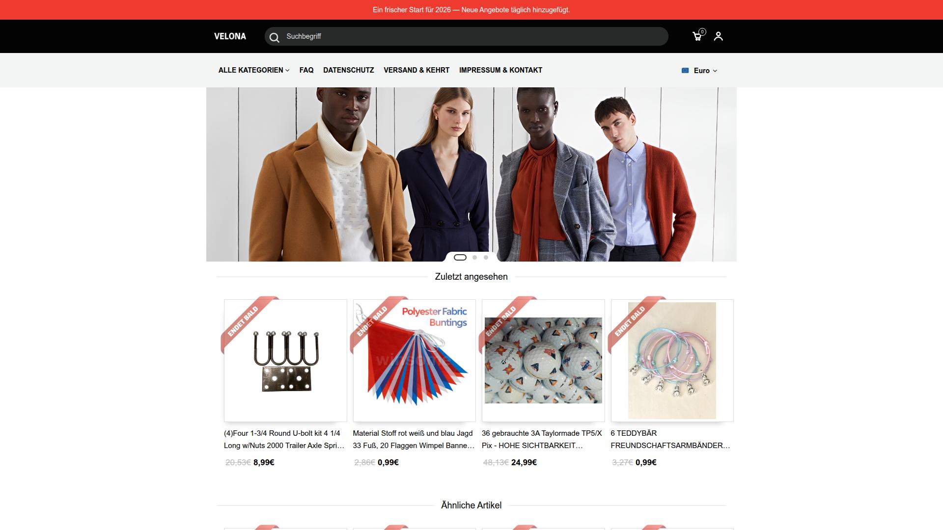 Screenshot velonawarehouse.com