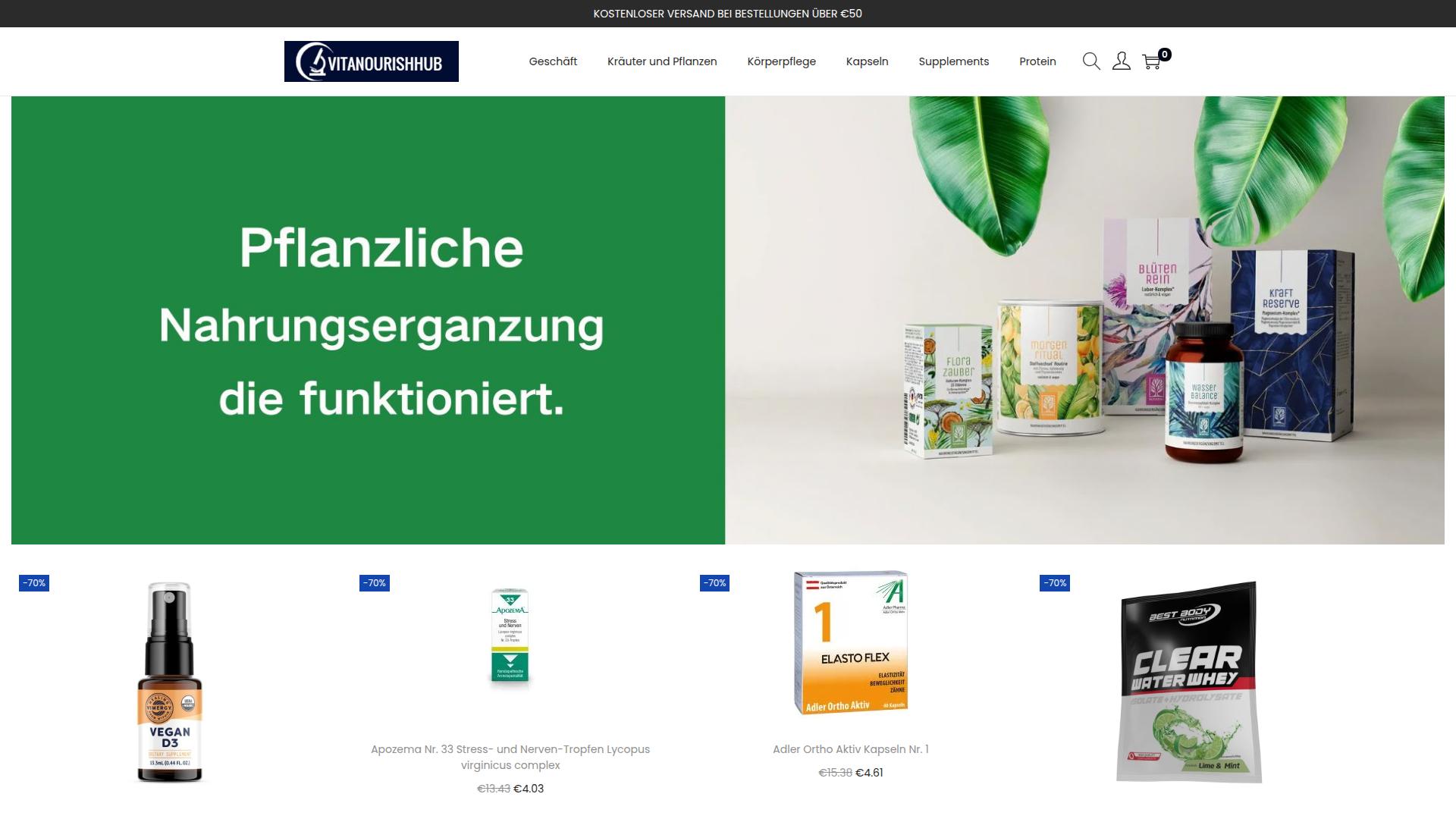 Screenshot vitanourishhub.com