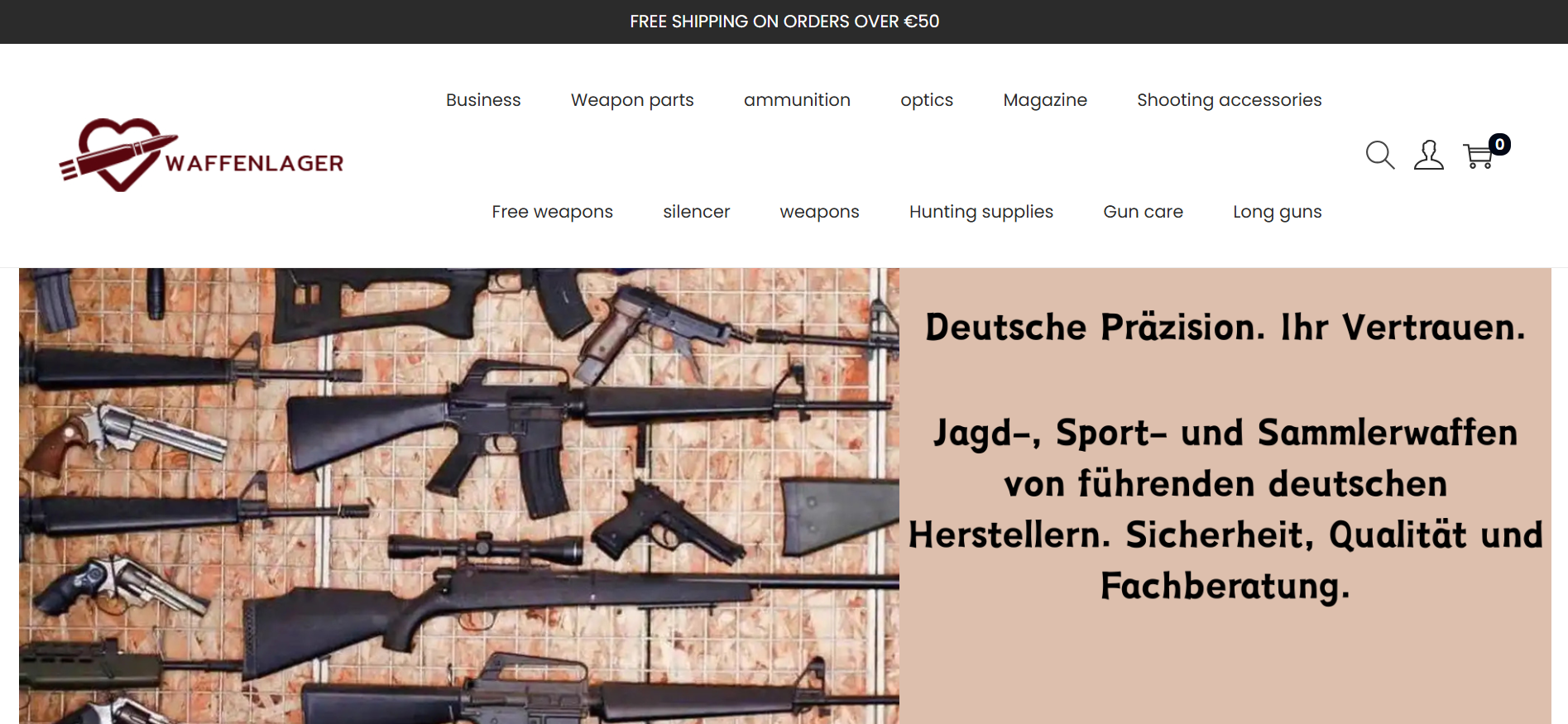 Screenshot waffenlager.com