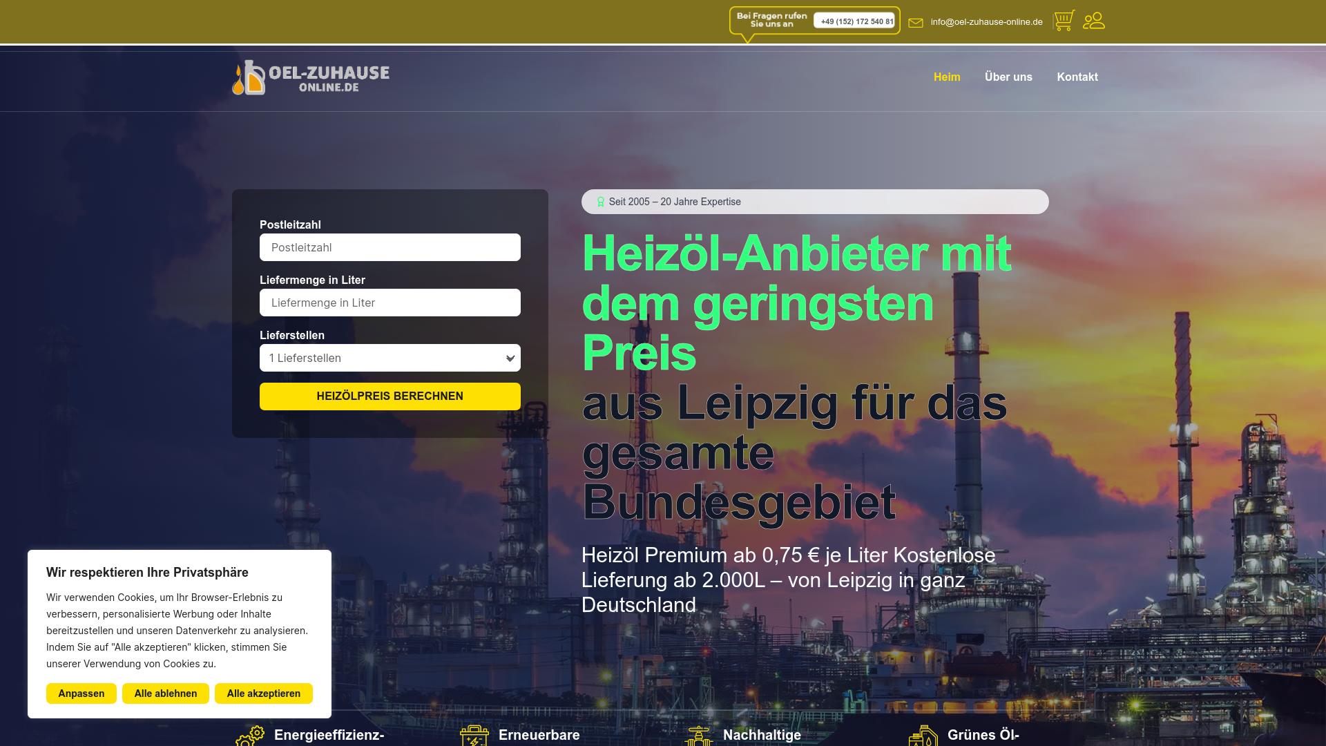 Screenshot Oel-zuhause-online.de