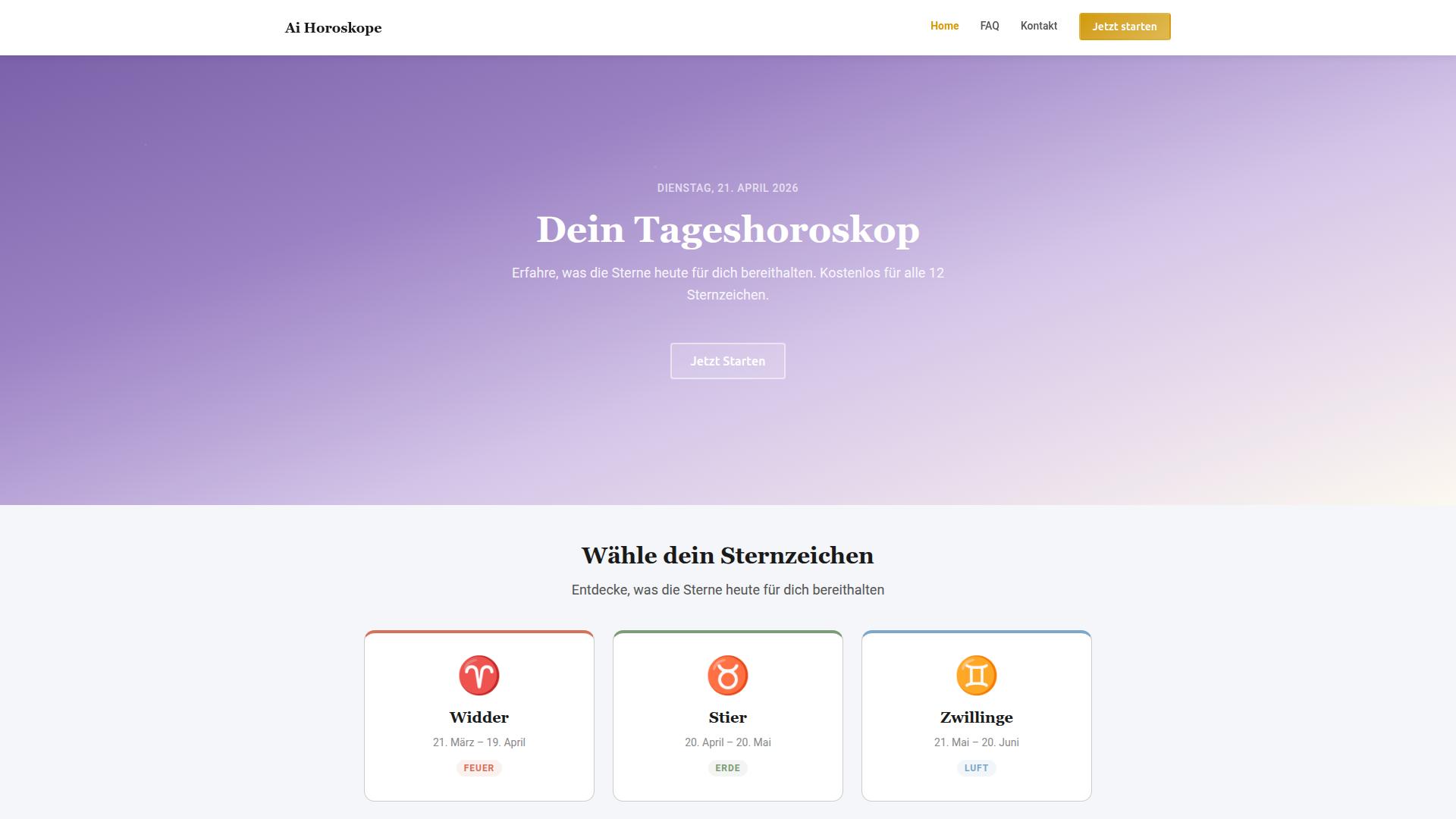 Screenshot ai-horoskope.de