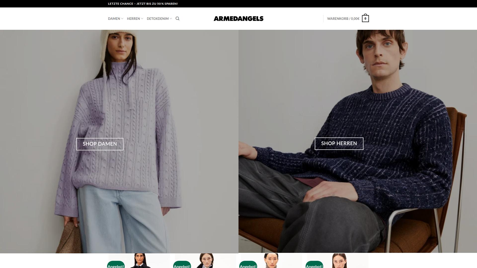 Screenshot armedangelsoutlet.com