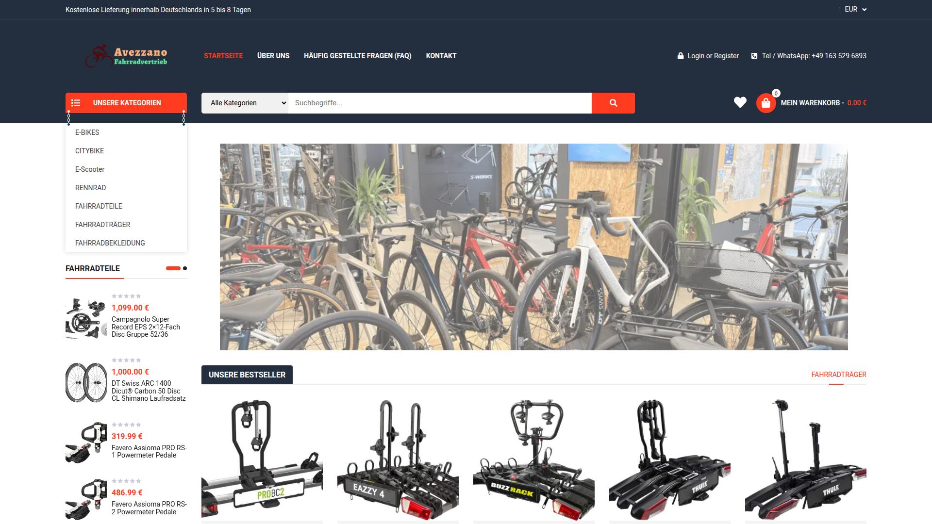 Screenshot avezzanofahrrad.de