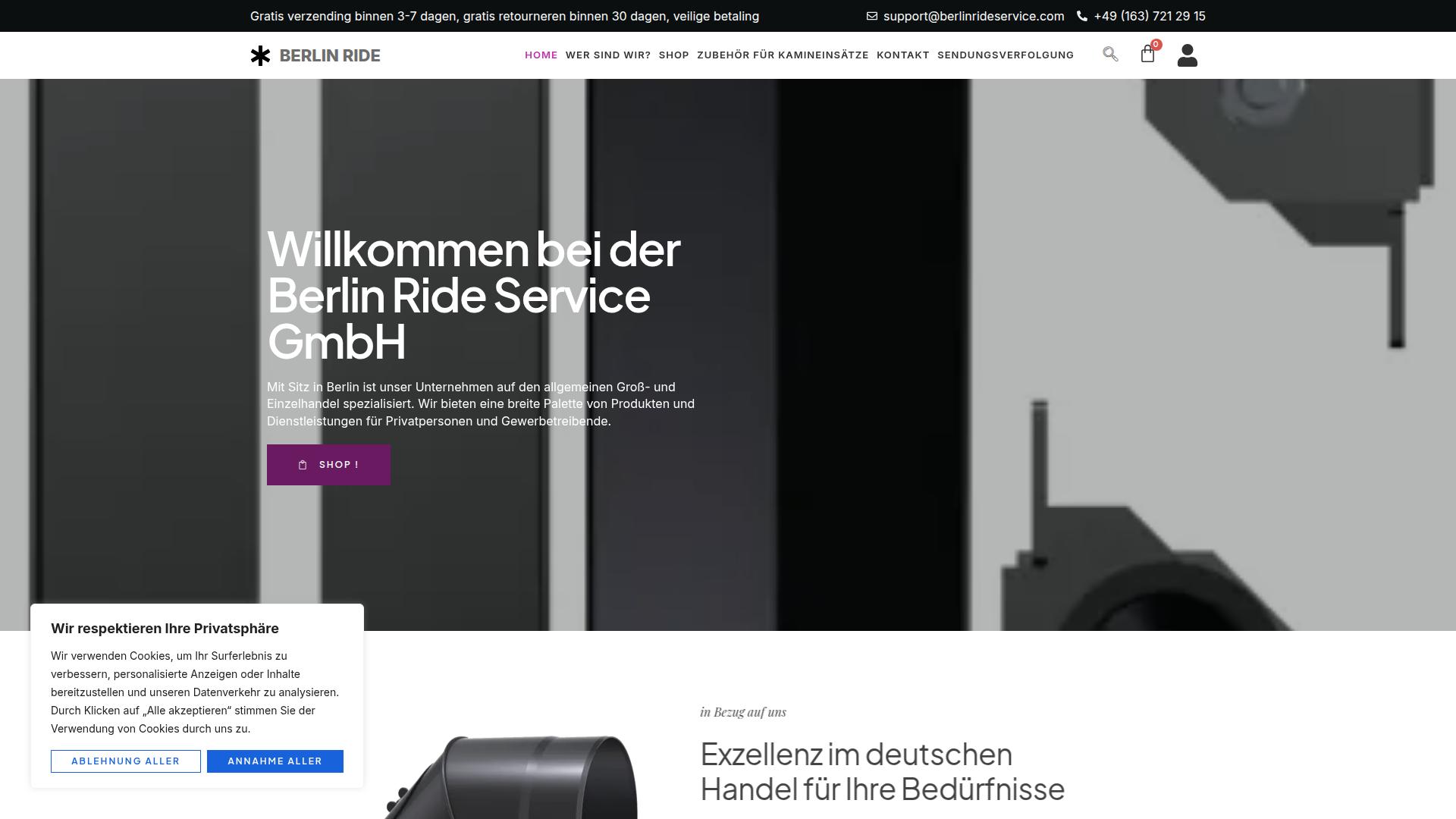 Screenshot berlinrideservice.com