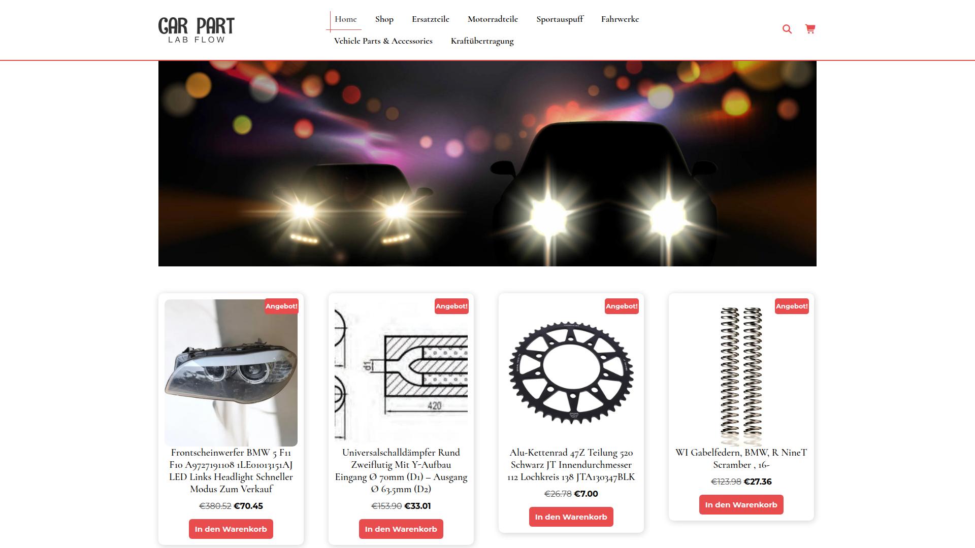 Screenshot carpartlabflow.com