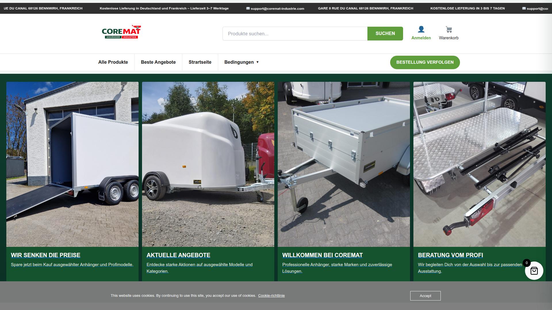 Screenshot coremat-industrie.com