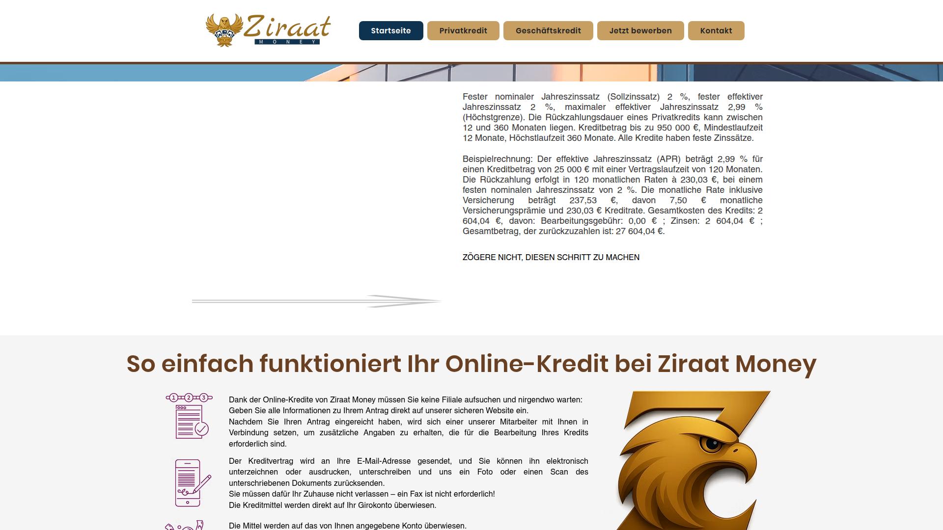 Screenshot de-ziraatmoney.org