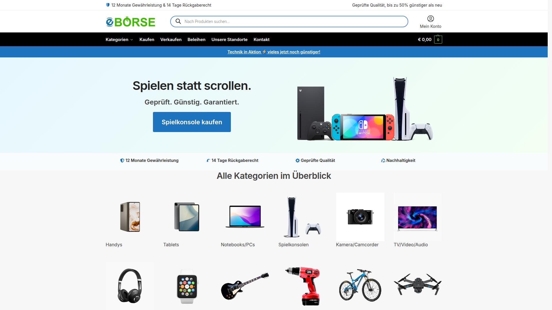 Screenshot eboerse.shop