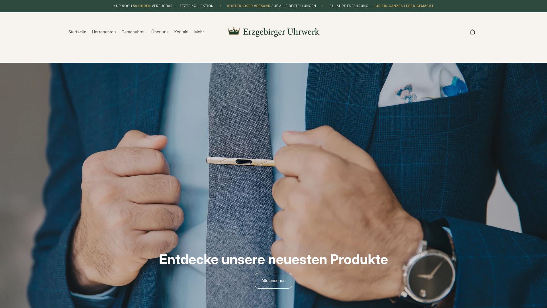 Screenshot erzgebirger-uhrwerk.com