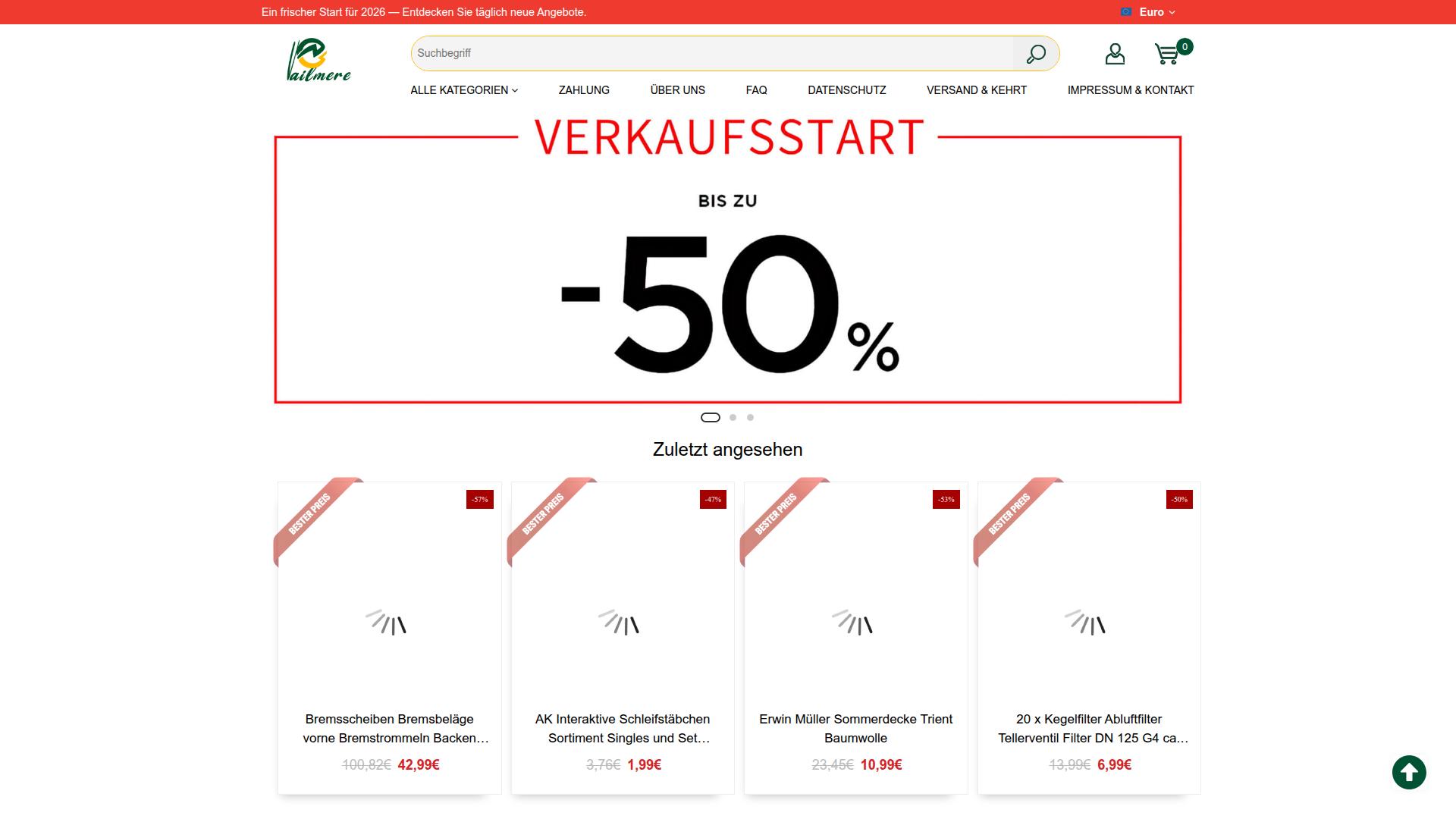 Screenshot eshop.vailmere.com