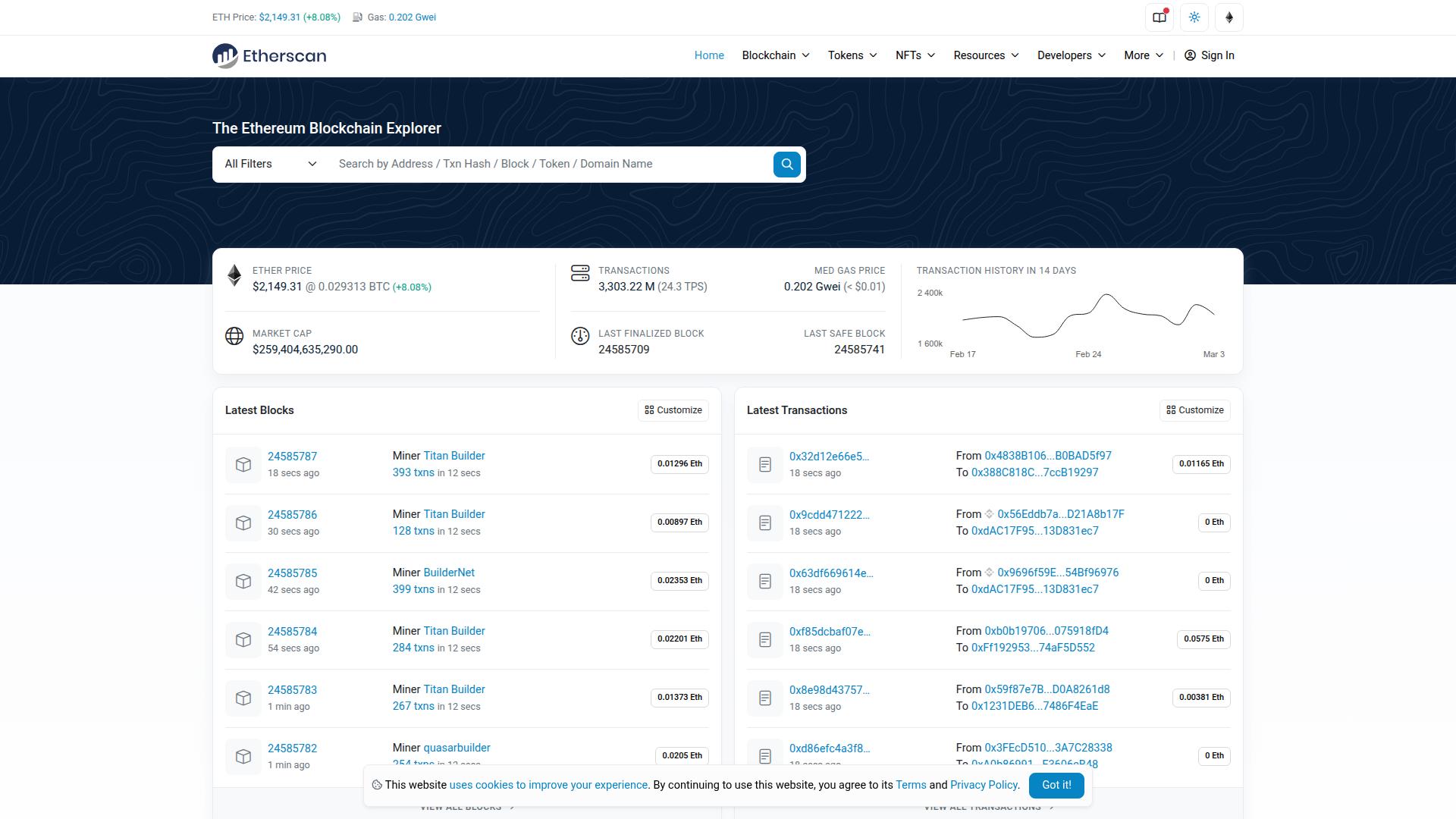Screenshot etherscan.io