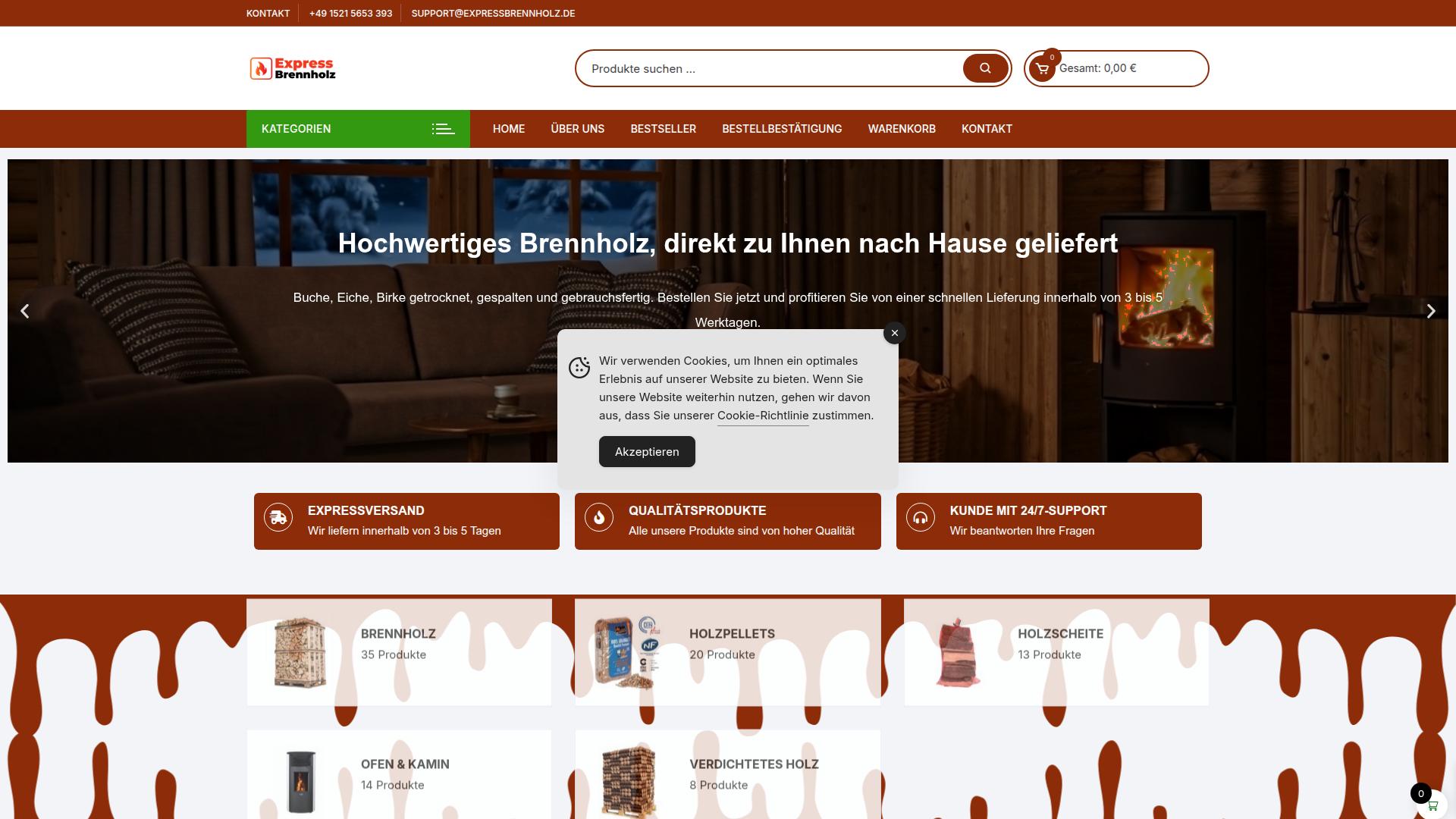 Screenshot expressbrennholz.de