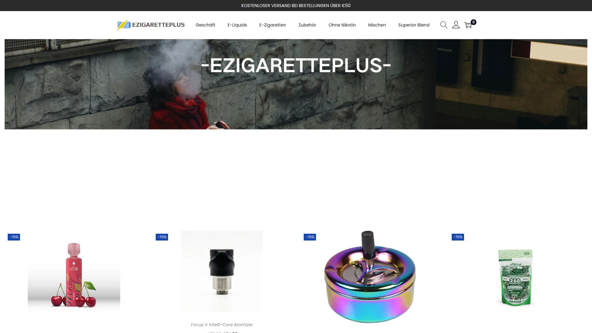 Screenshot ezigaretteplus.com