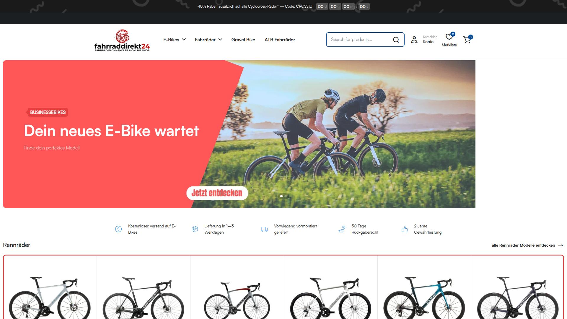 Screenshot fahrraddirekt24.de