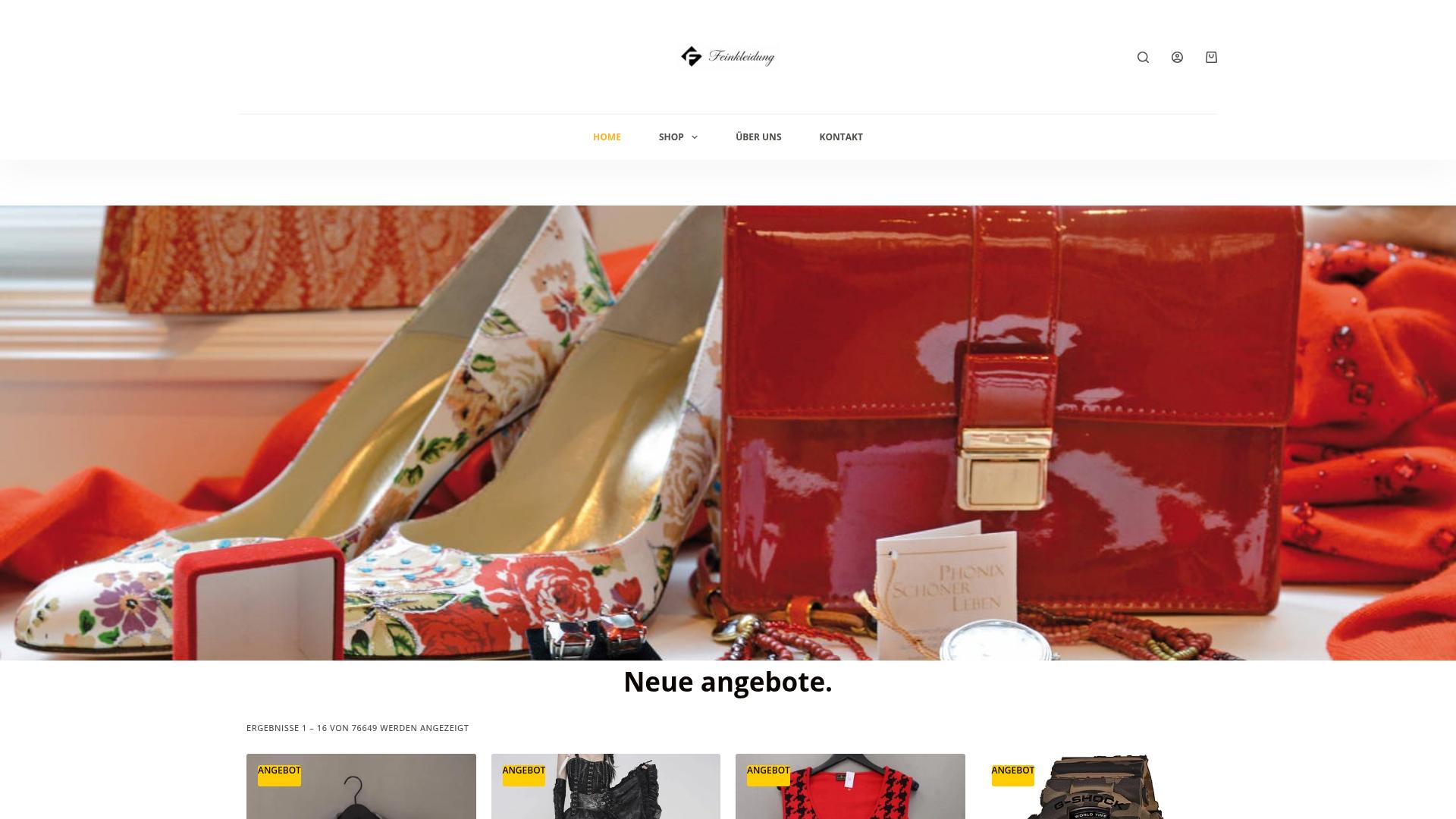 Screenshot feinkleidung.com