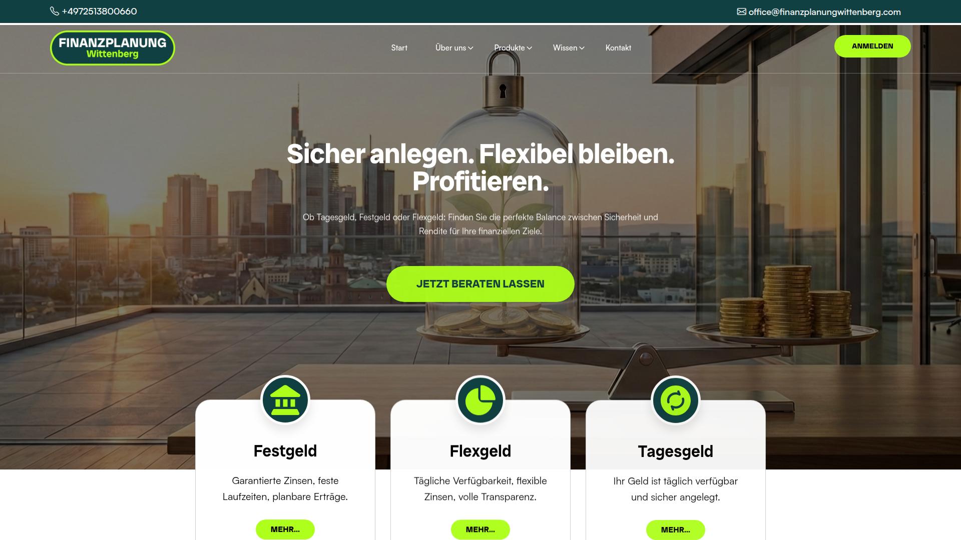Screenshot finanzplanungwittenberg.com