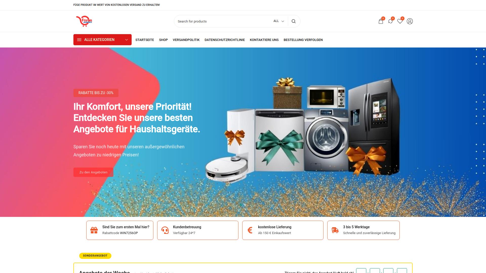 Screenshot foronhausgeraete.de