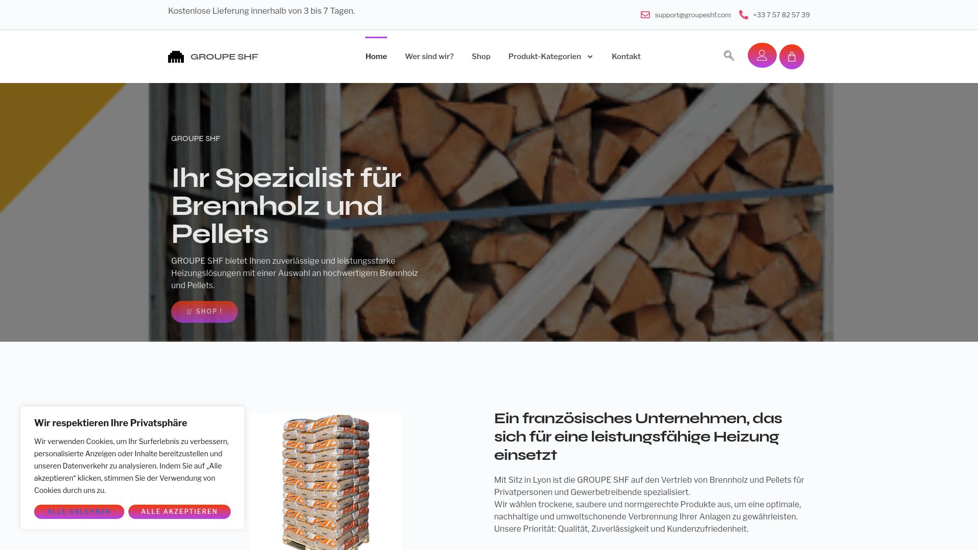Screenshot groupeshf.com