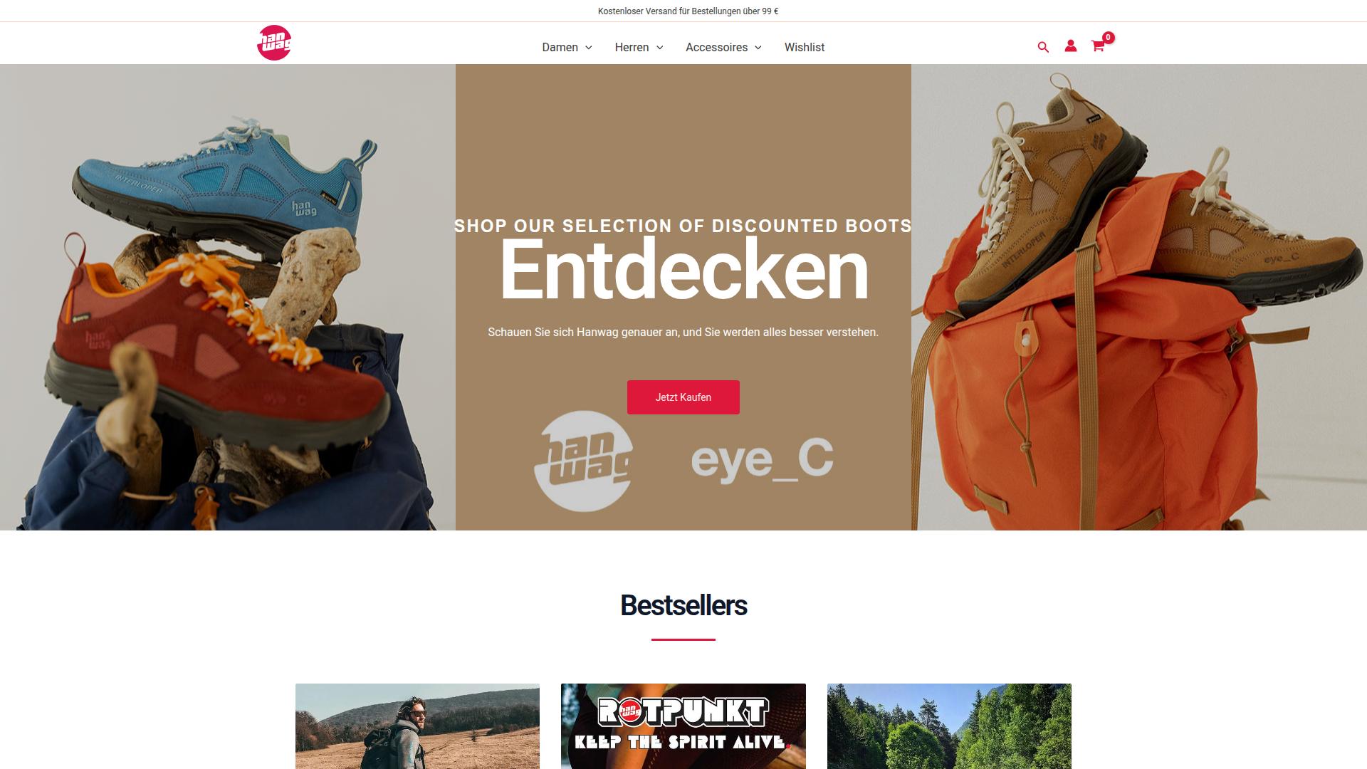 Screenshot hanwagschuhedeutschland.de