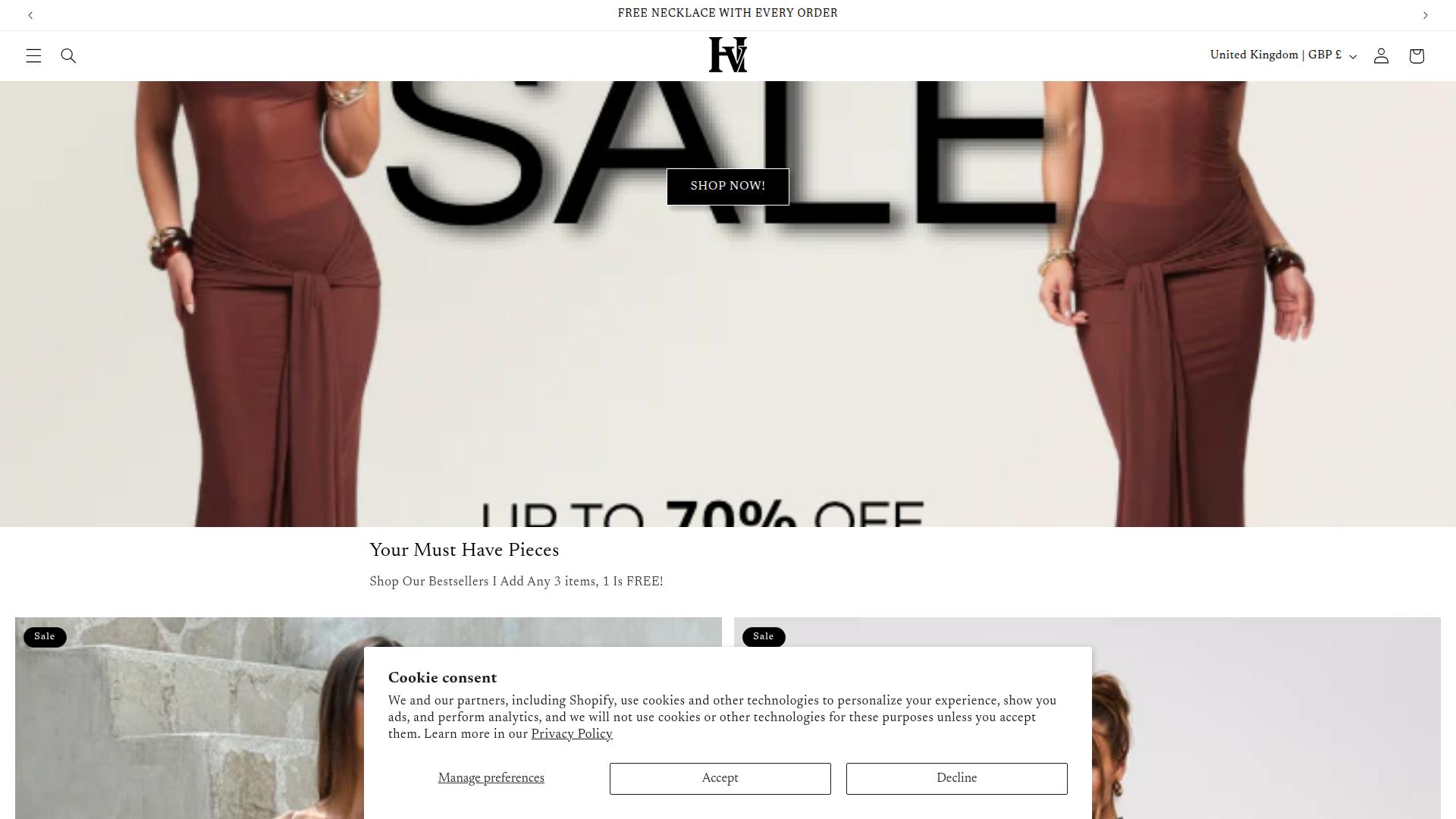 Screenshot hausofvedashop.com
